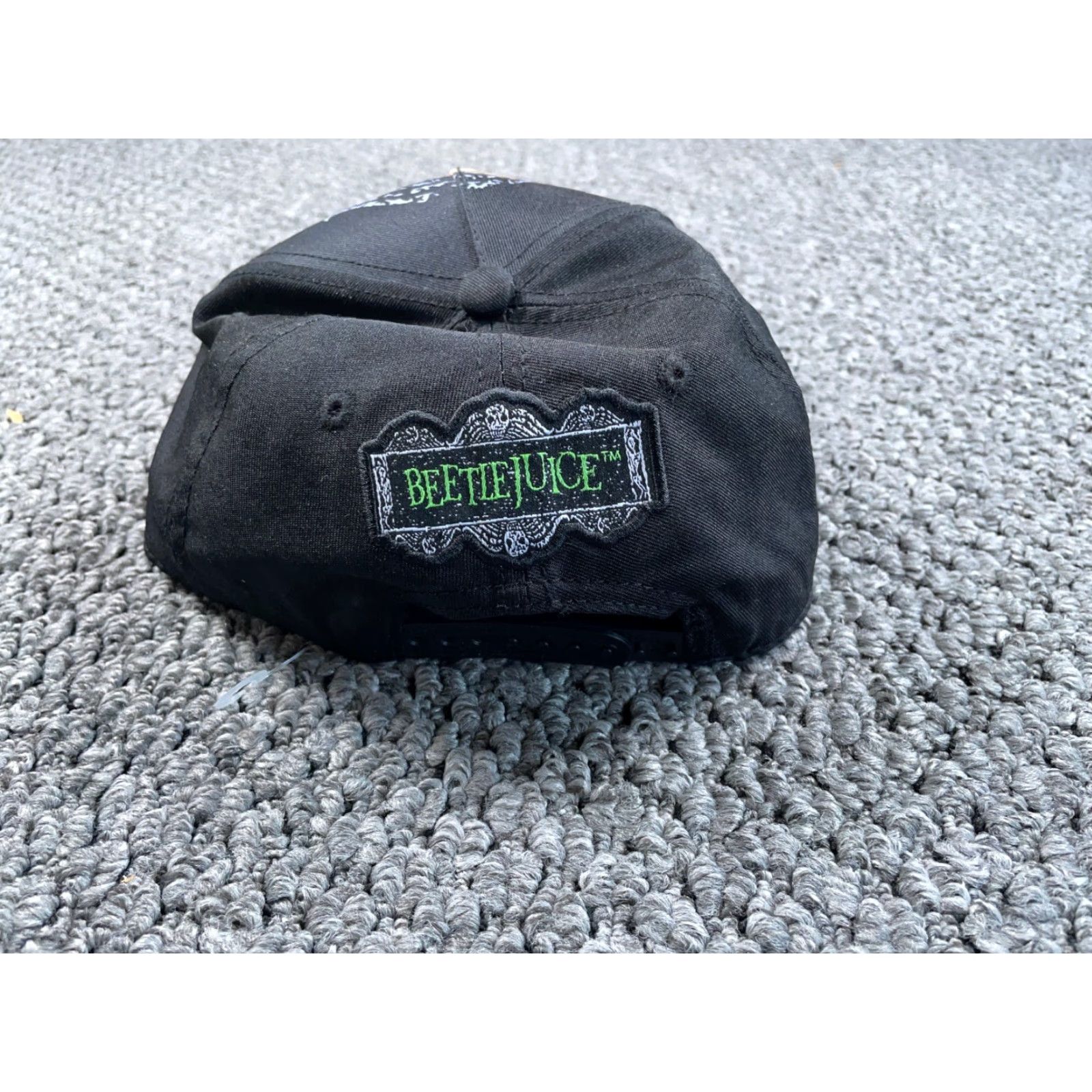 Vintage Universal Studios Beetlejuice Halloween Horror Nights Snapback Hat One Size Black Polyester Vintage Yes Size ONE SIZE - 3 Thumbnail