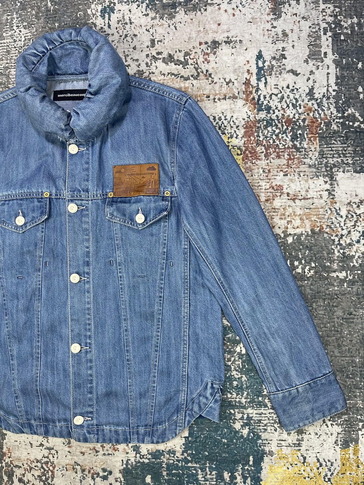 mercibeaucoup Issey Miyake Mercibeaucoup, Pillow Neck Denim Shirt Jacket Size US S / EU 44-46 / 1 - 4 Thumbnail
