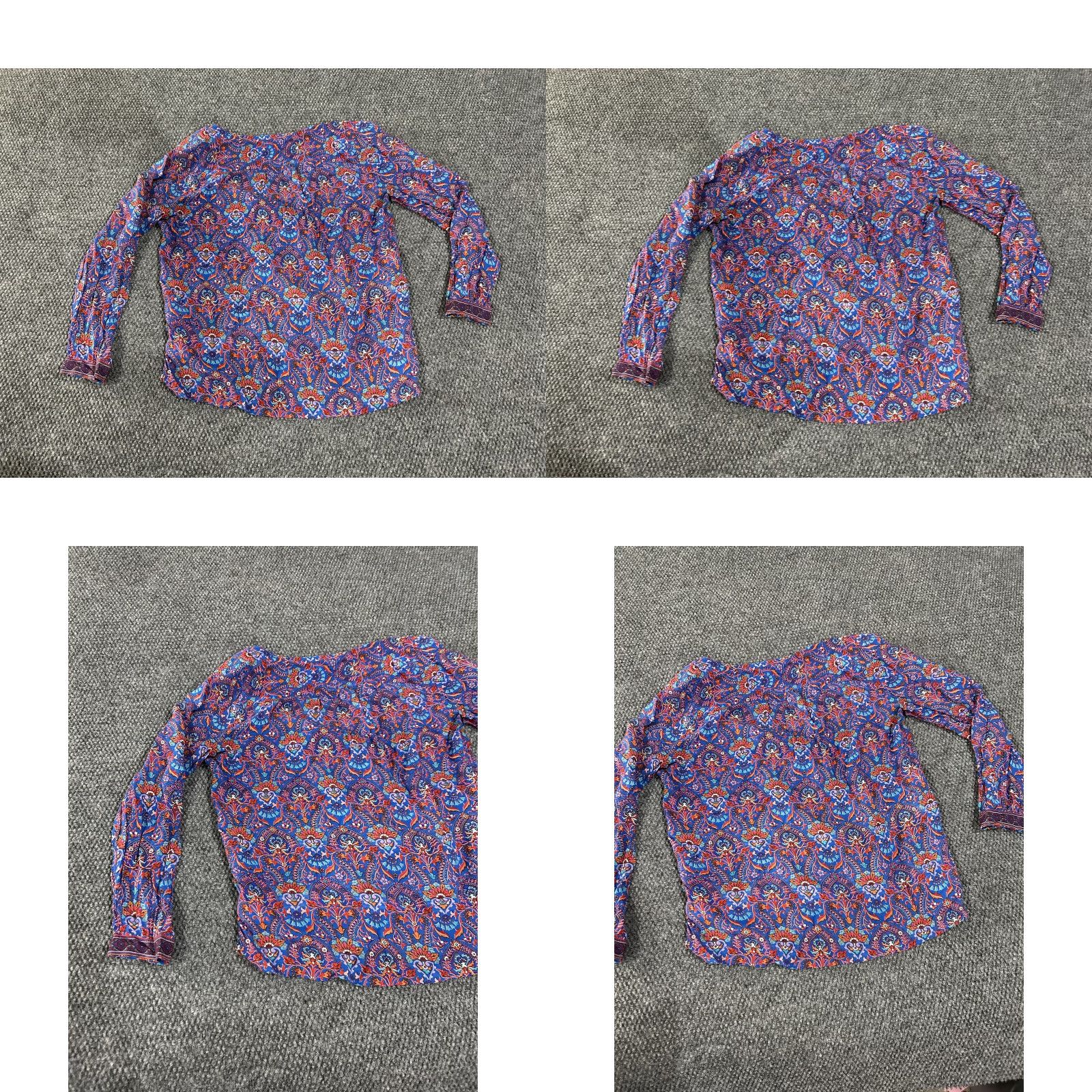 Loft LOFT The Softened Shirt Blouse Womens Medium Blue Paisley Boho Tunic Shirt Size M / US 6-8 / IT 42-44 - 8 Thumbnail
