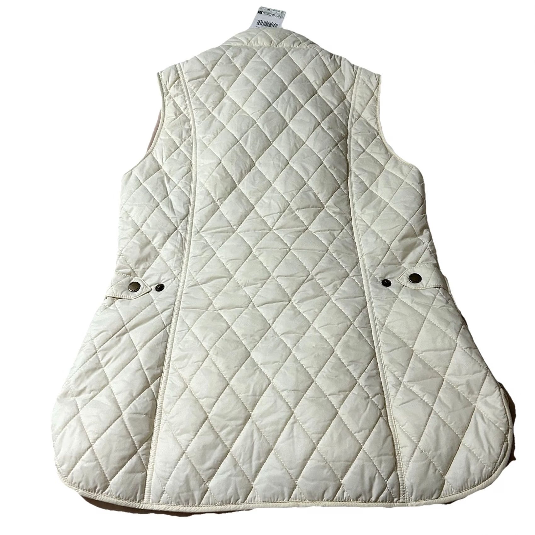 Barbour VINTAGE Barbour Otterburn Gilet Quilted Vest Women Ivory Size 6 NWT Size M / US 6-8 / IT 42-44 - 2 Thumbnail