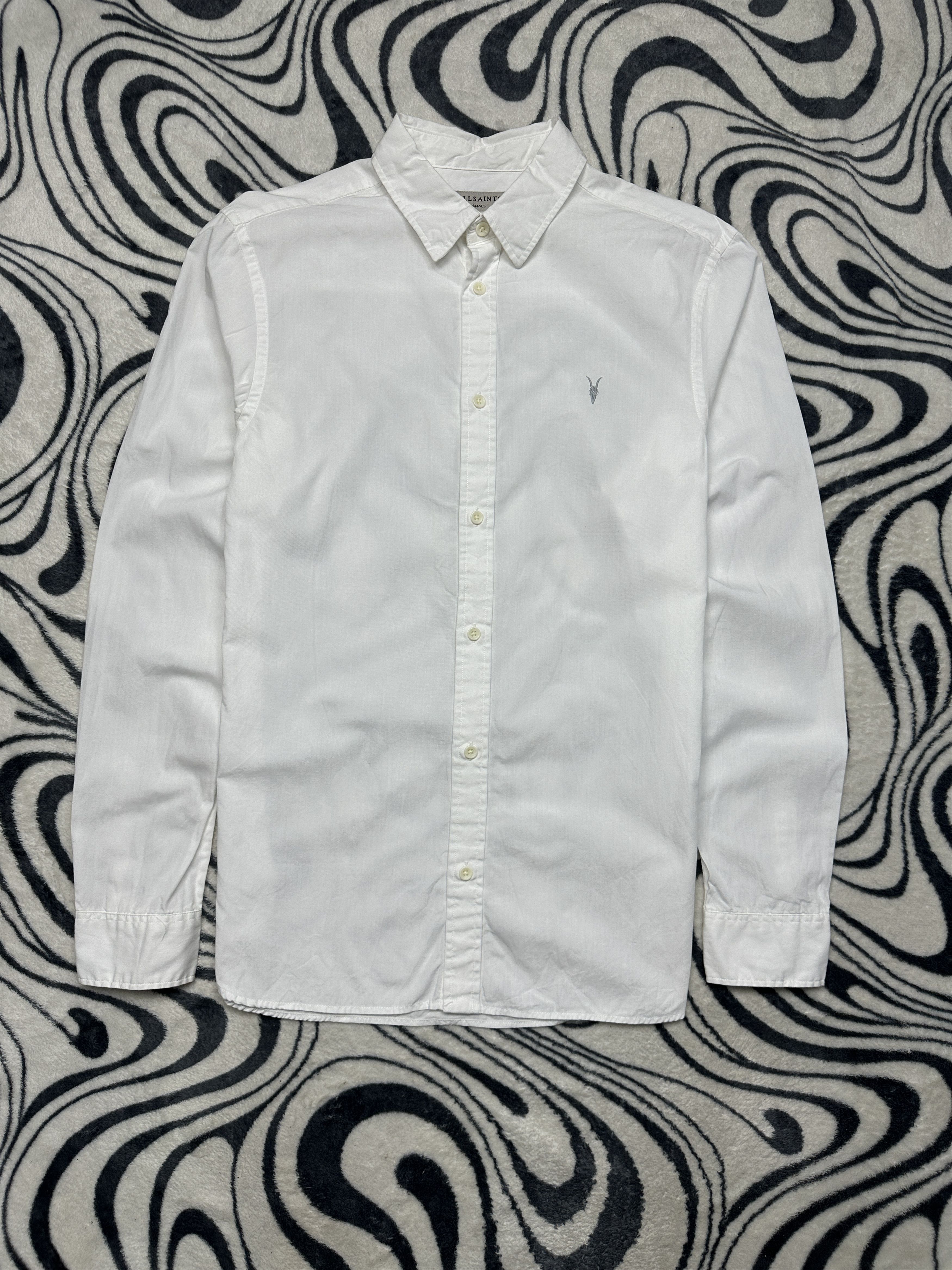 Allsaints Allsaints Mens Riviera Long Sleeve White Shirt Size US S / EU 44-46 / 1 - 1 Thumbnail