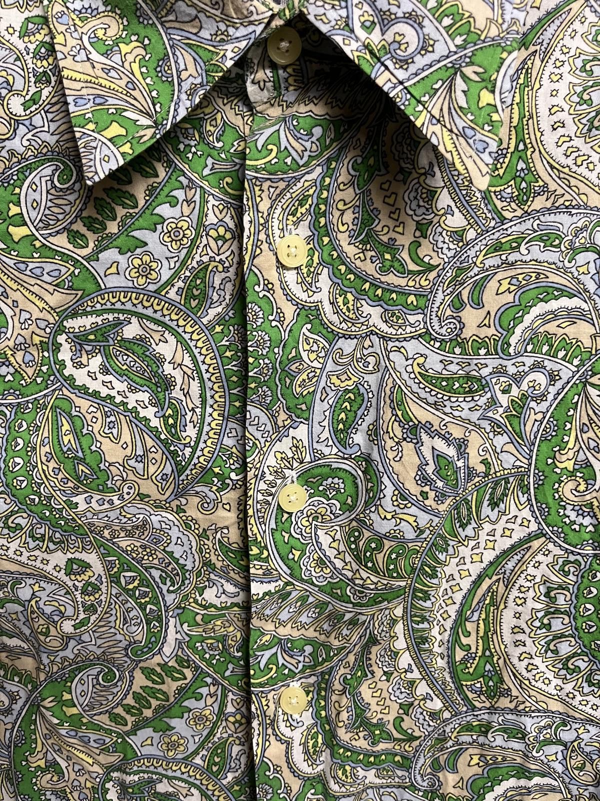 Express Express Mens Green Paisley LS Button Up Dress Shirt - M Size 38R - 3 Thumbnail