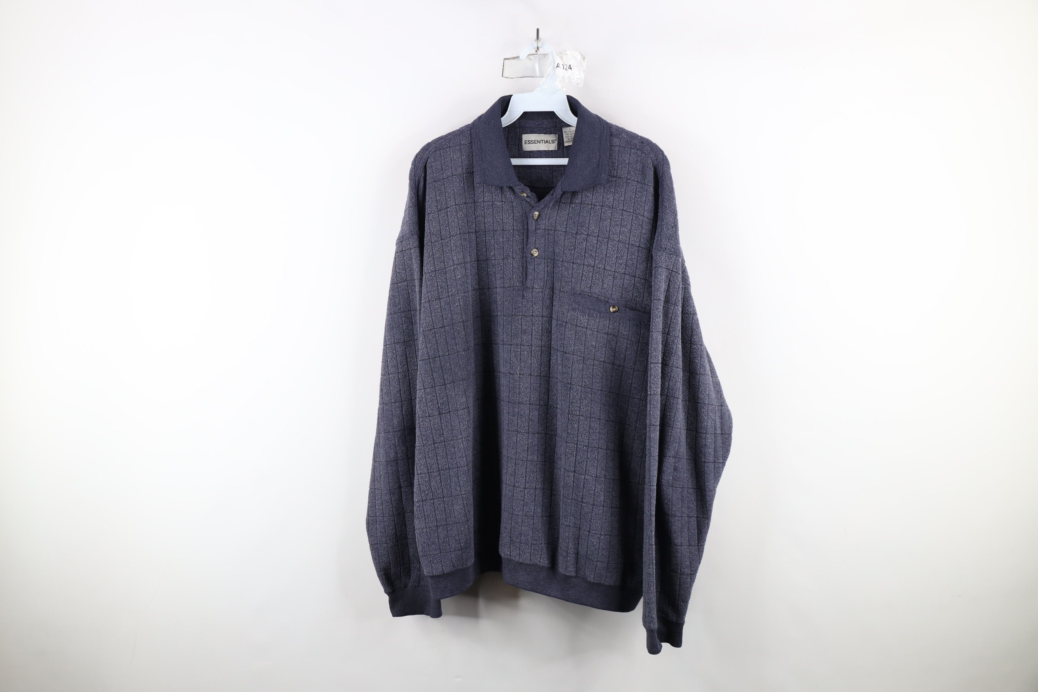 Vintage Vintage 90s Streetwear Fleece Collared Pullover Sweatshirt Size US L / EU 52-54 / 3 - 1 Thumbnail
