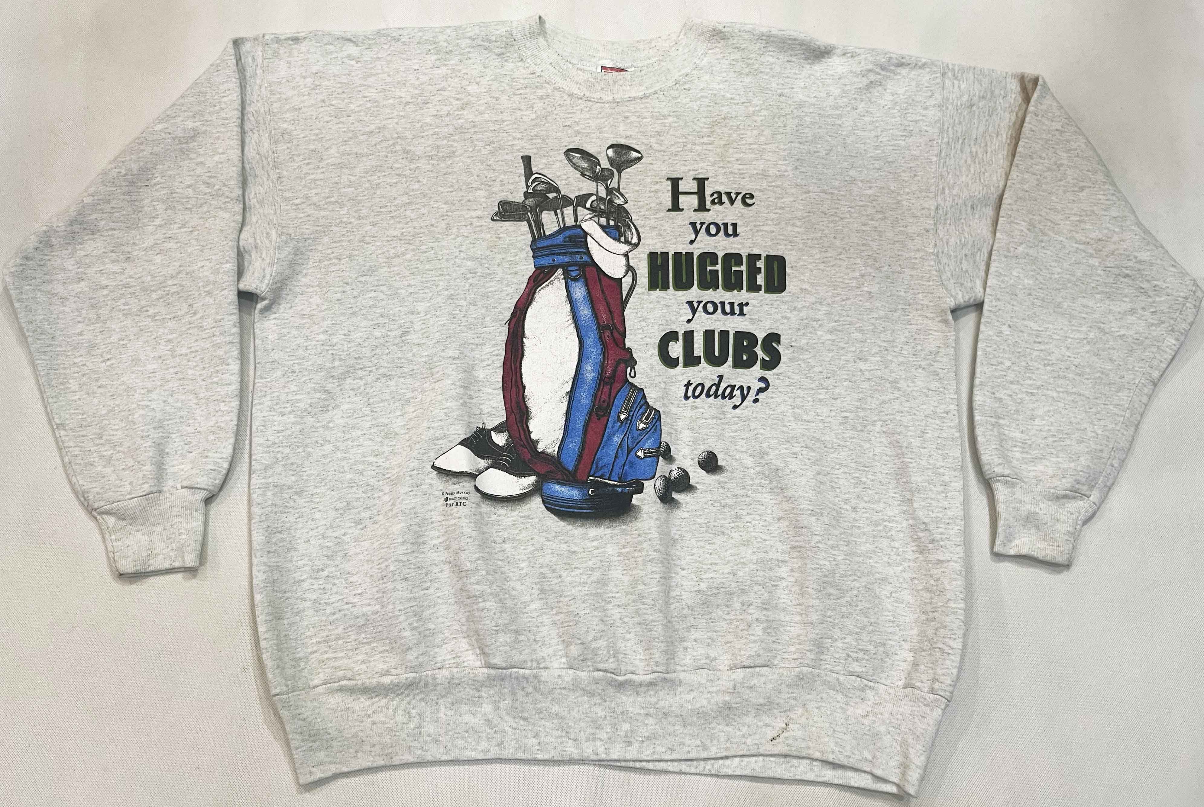 Hanes × Vintage Vintage Have You Hugged Your Clubs Today Crewneck Sweatshirt Size US XL / EU 56 / 4 - 1 Thumbnail