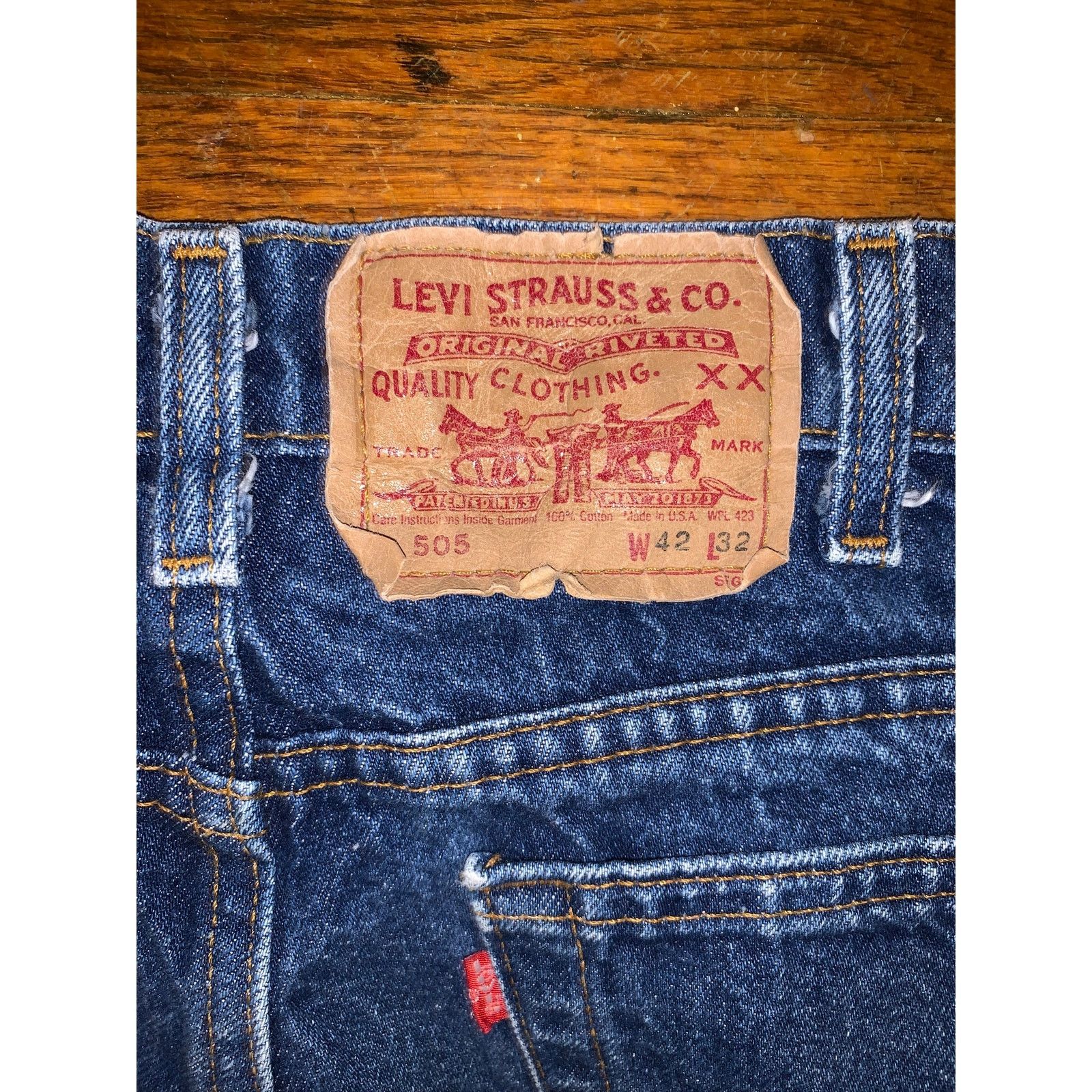 Levi's Vintage 1990 Levis 505 42x32 Made In USA Greensboro Size US 42 / EU 58 - 6 Thumbnail