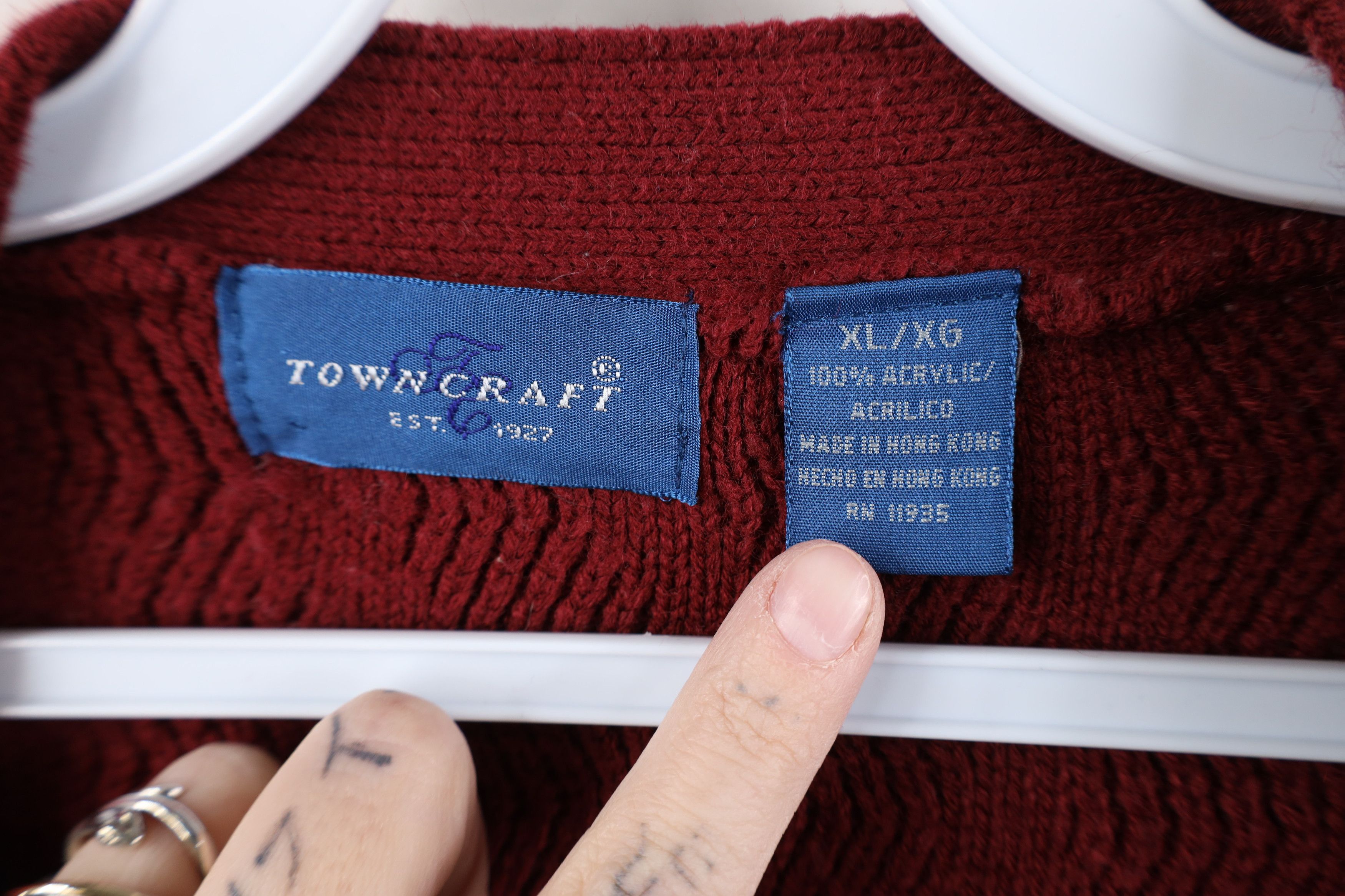 Vintage Vintage 90s Streetwear Zig Zag Wavy Knit Cardigan Sweater Size US XL / EU 56 / 4 - 8 Thumbnail