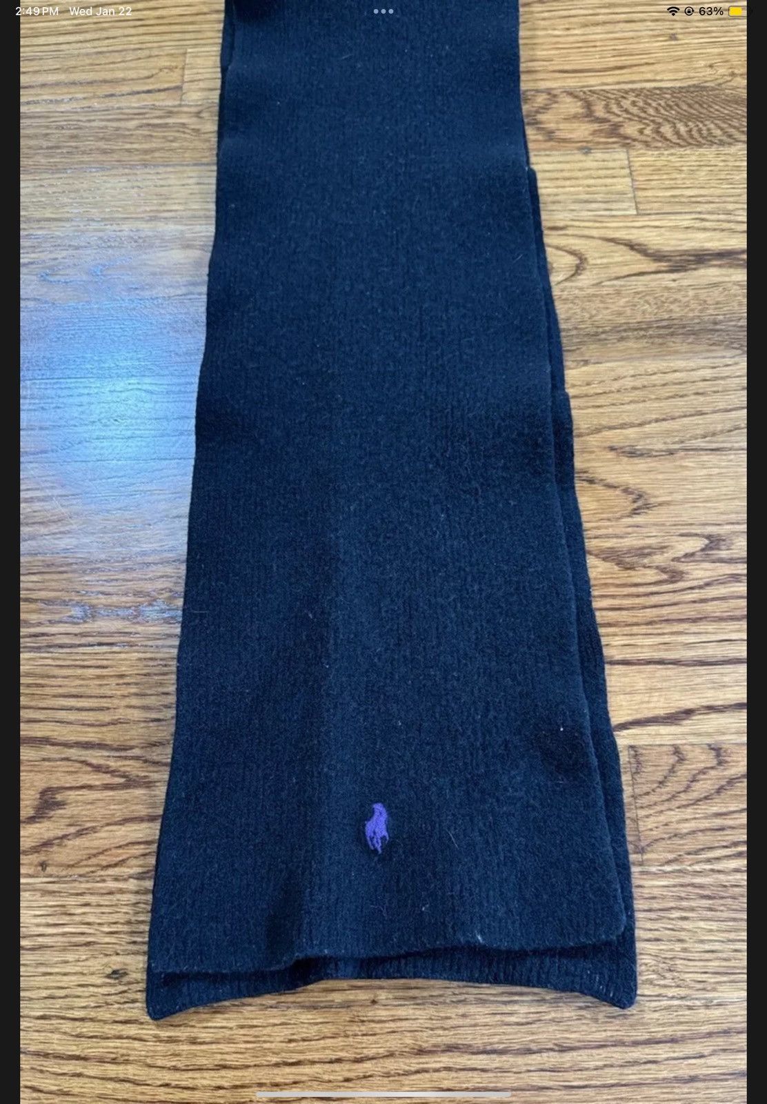 Polo Ralph Lauren Polo Ralph Lauren Scarf Black Purple Horse Logo Unisex Size ONE SIZE - 2 Thumbnail