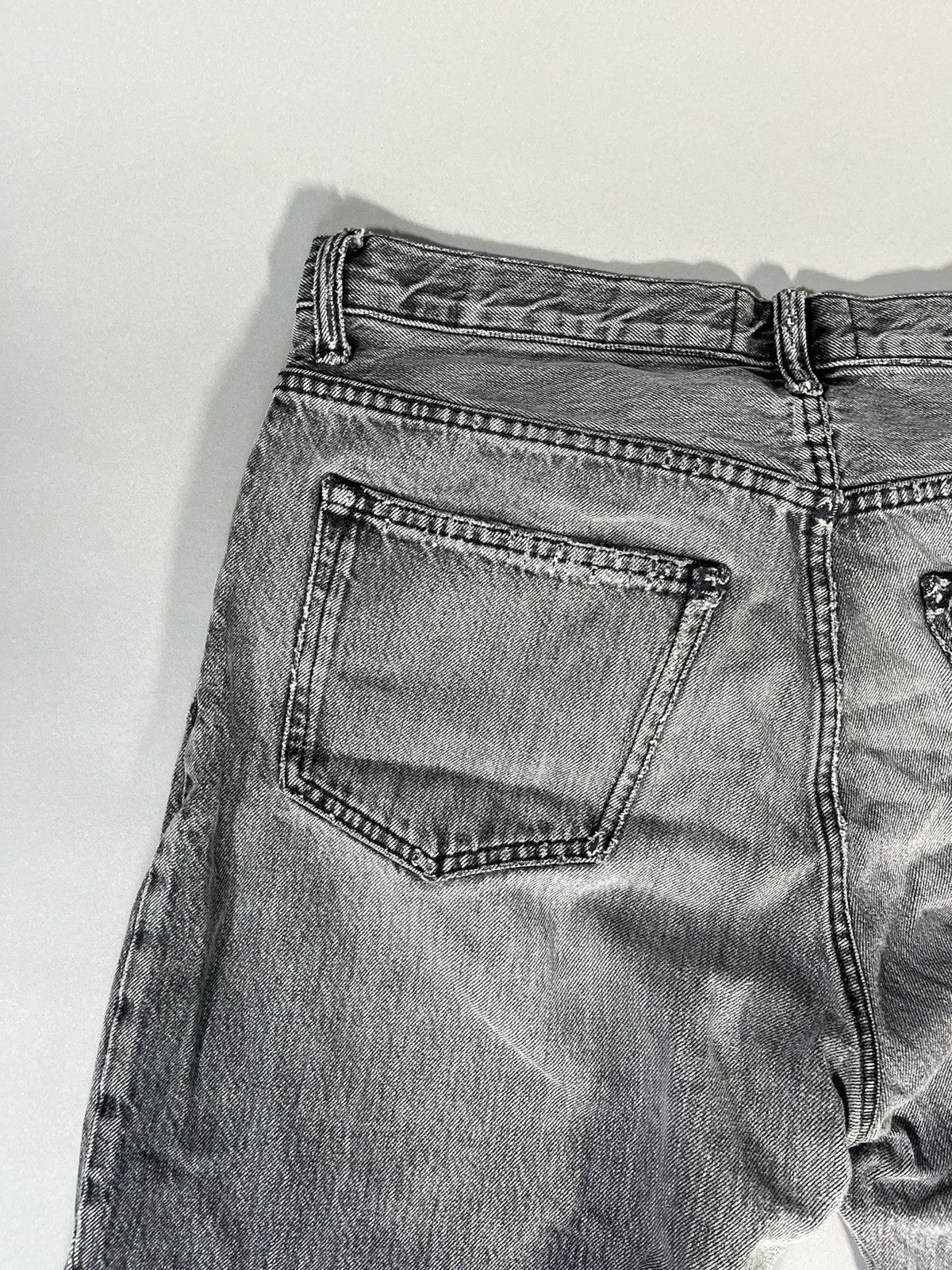 Everlane Custom Upcycled 1 of 1 Y2K Dark Grey Distressed Denim Size US 30 / EU 46 - 12 Thumbnail