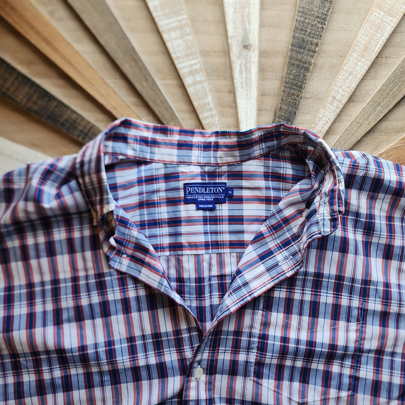 Pendleton Pendleton Men's XL Short Sleeve Plaid Striped Shirt Cotton Size US XL / EU 56 / 4 - 1 Thumbnail