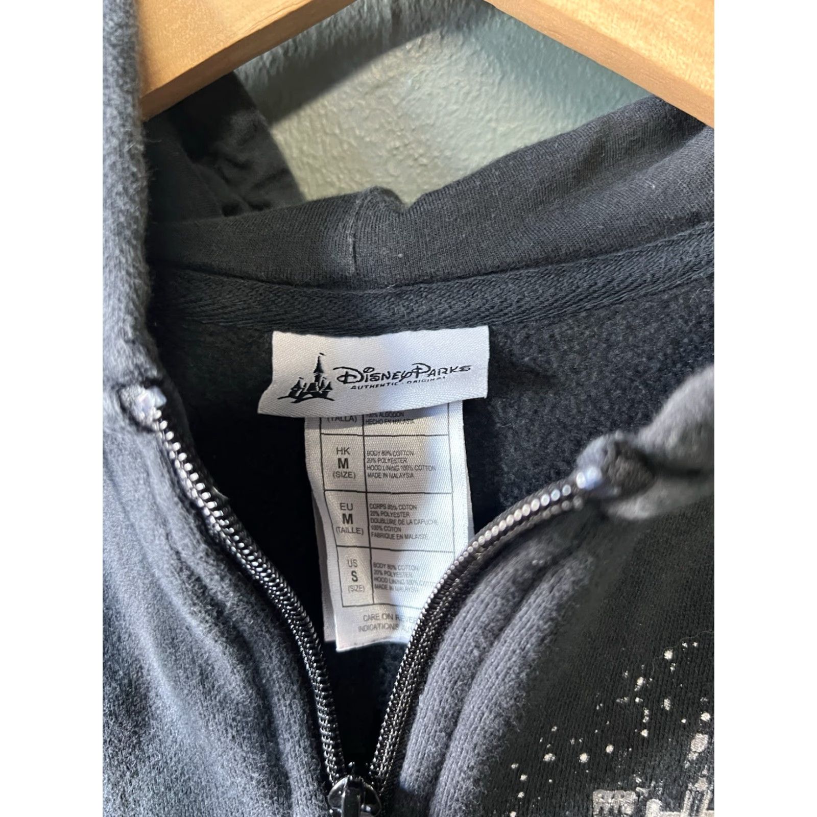 Disney Disney Parks Womens Full Zip Hooded Sweater Black Castle Graphic sz Small Size S / US 4 / IT 40 - 3 Thumbnail