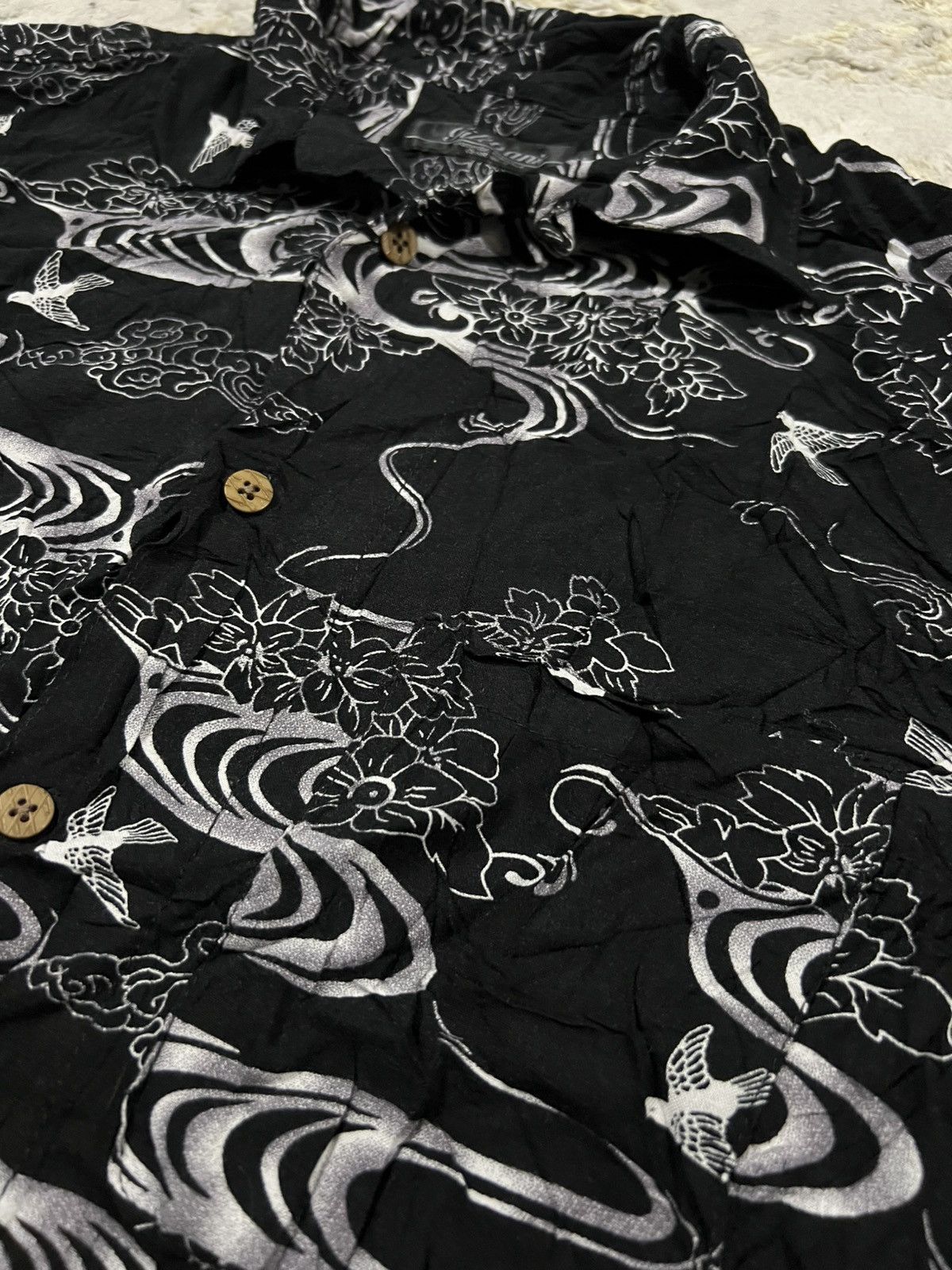 Sun Surf Vintage Japanese Swallow Bird Motif Rayon Hawaiian Shirt Size US M / EU 48-50 / 2 - 1 Thumbnail