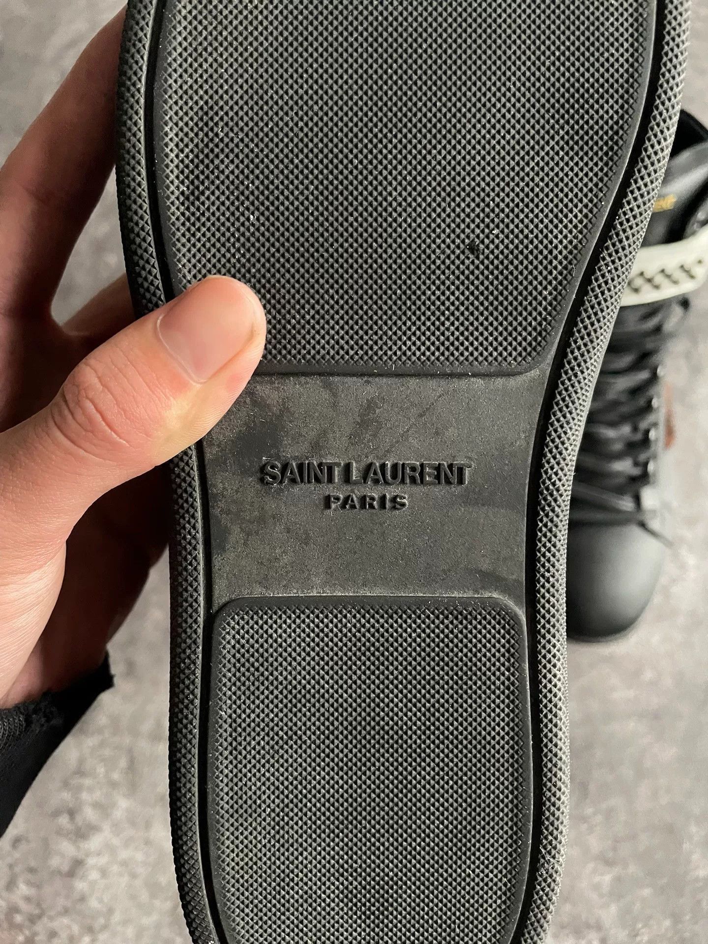 Saint Laurent Paris Saint Laurent Black and Leopard High-Top Sneakers. Size US 8.5 / EU 41-42 - 6 Thumbnail