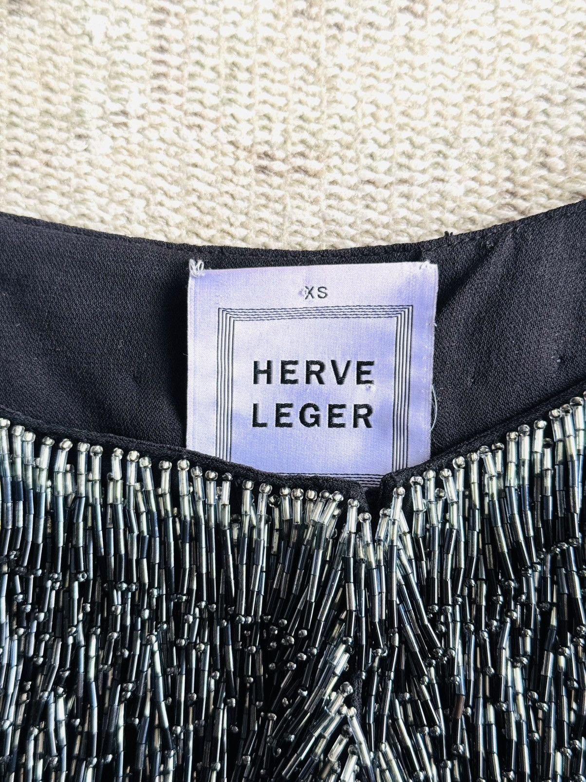 Herve Leger Herve Leger Fall ‘09 runway beaded fringe cropped jacket top Size XS / US 0-2 / IT 36-38 - 7 Thumbnail