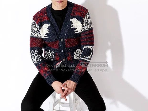 Thom Browne Thom Browne Coarse Floral Pattern Squirrel Rabbit Sweater, Size US L / EU 52-54 / 3 - 9 Thumbnail