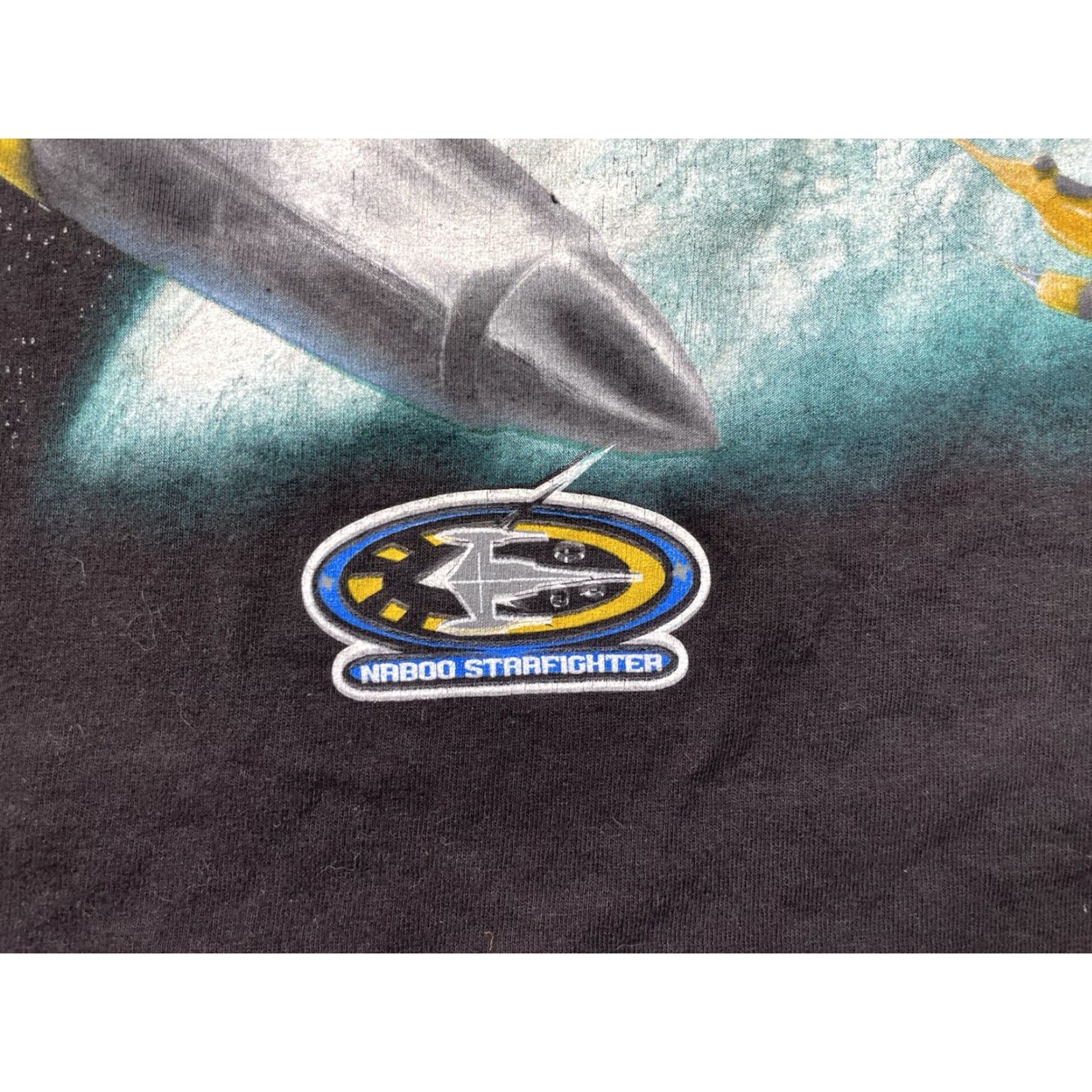 Star Wars VINTAGE Star Wars T-Shirt XL Black 90s Naboo Starfighter Shirt Men Short Sleeve Crew Neck Graphic Print Logo Limited Edition Size US XL / EU 56 / 4 - 2 Thumbnail