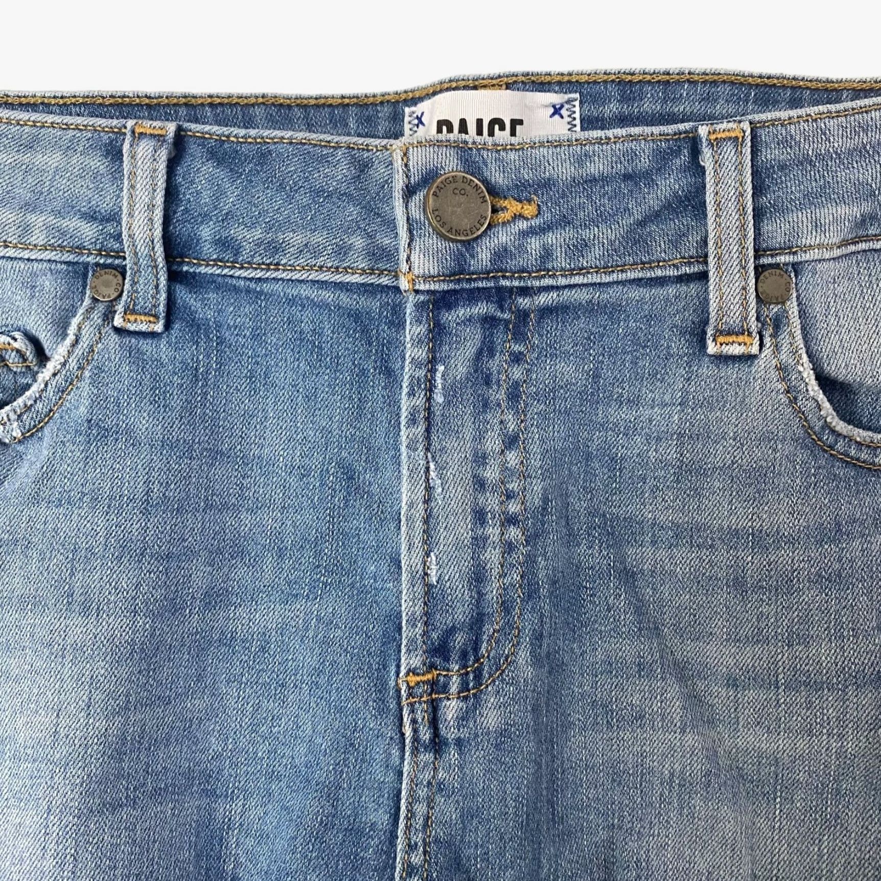 Paige PAIGE Daryn Distressed Jean Shorts Womens 28 Mid-Rise Raw Hem Blue Denim Size 28" / US 6 / IT 42 - 5 Thumbnail