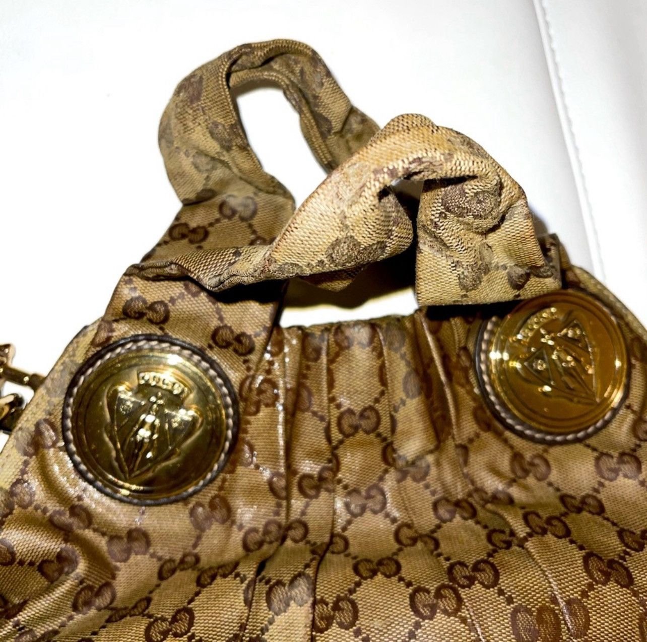 Gucci Gucci Brown GG crystal Canvas Small Hysteria Hobo Bag Size ONE SIZE - 3 Thumbnail