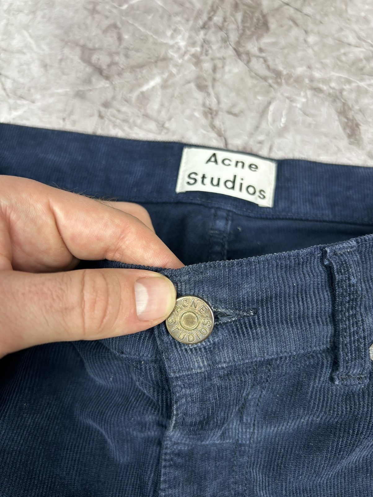 Acne Studios Acne Studios Skin 5 Cord Navy Velvet Courduroy Pants Size US 32 / EU 48 - 10 Thumbnail
