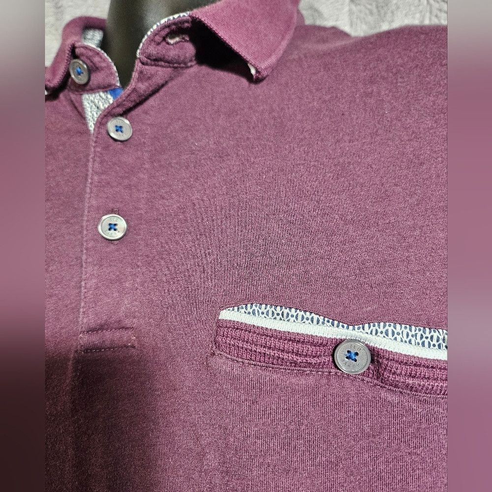 Ted Baker Ted Baker Mens Polo Shirt Purple 6 XL Size US XL / EU 56 / 4 - 3 Thumbnail