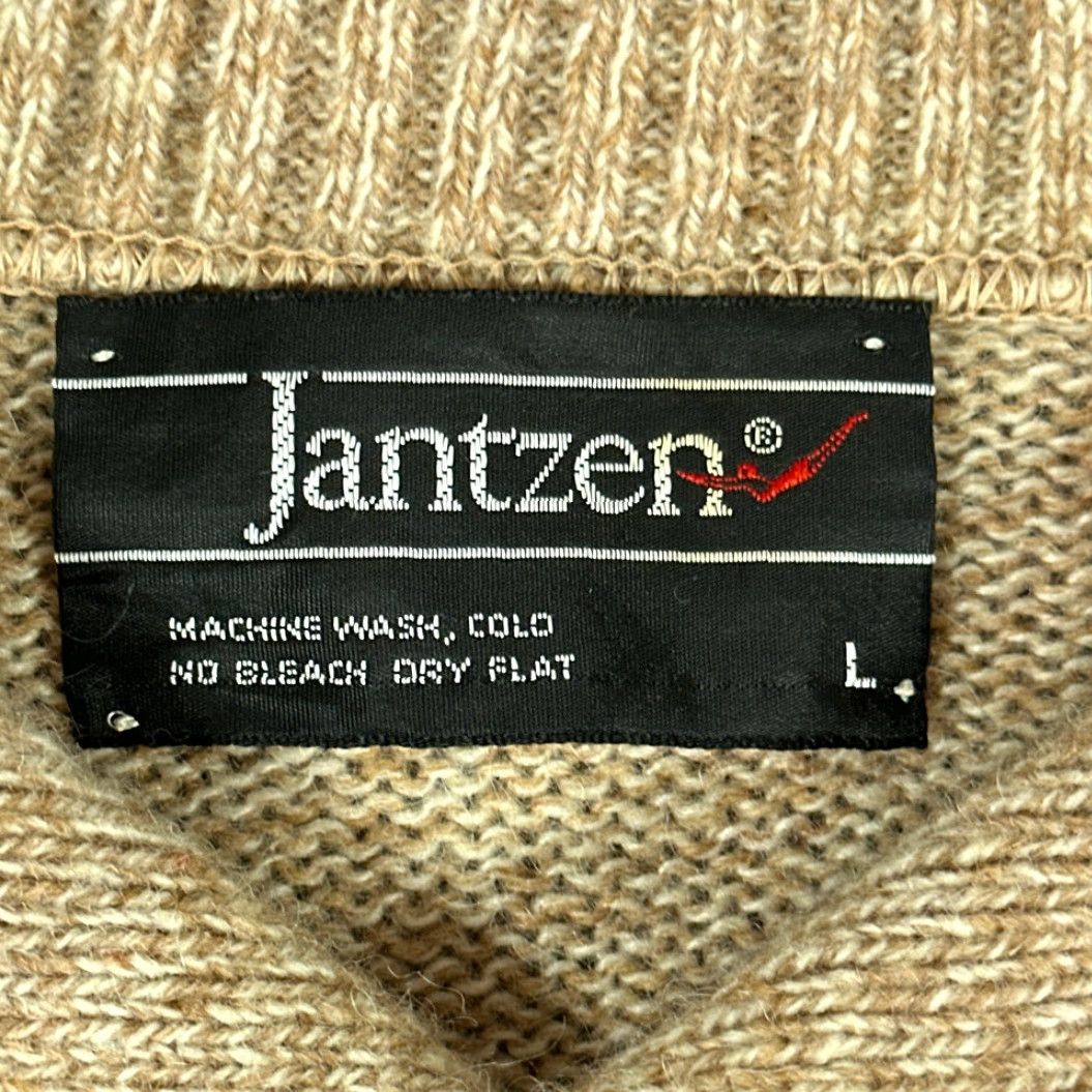 Jantzen VINTAGE Jantzen Sweater Adult MEDIUM Brown Cream Fair Isle Mock Neck Collar 70s Chest 21 Length 29 Mens Size US M / EU 48-50 / 2 - 5 Thumbnail
