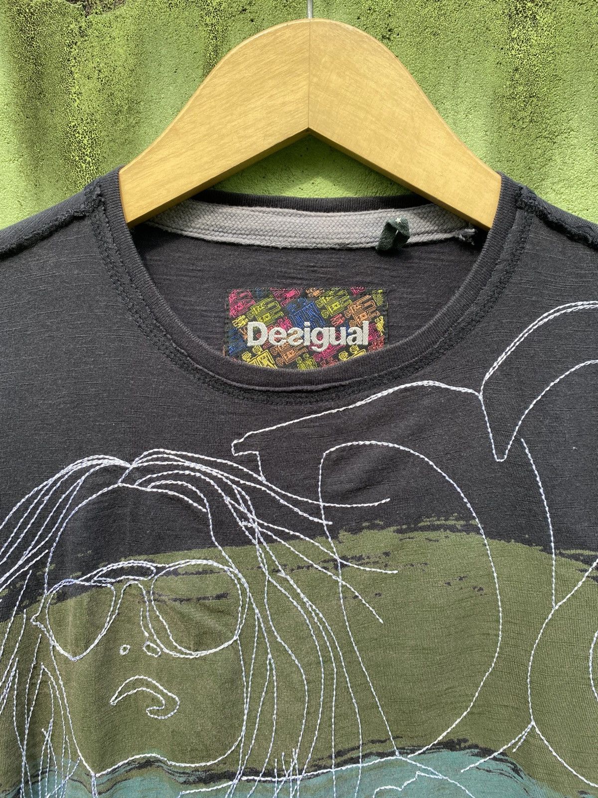 Desigual Desigual Avant-Garde Brushstroke Painted Face Graphic Shirt Size US M / EU 48-50 / 2 - 3 Thumbnail