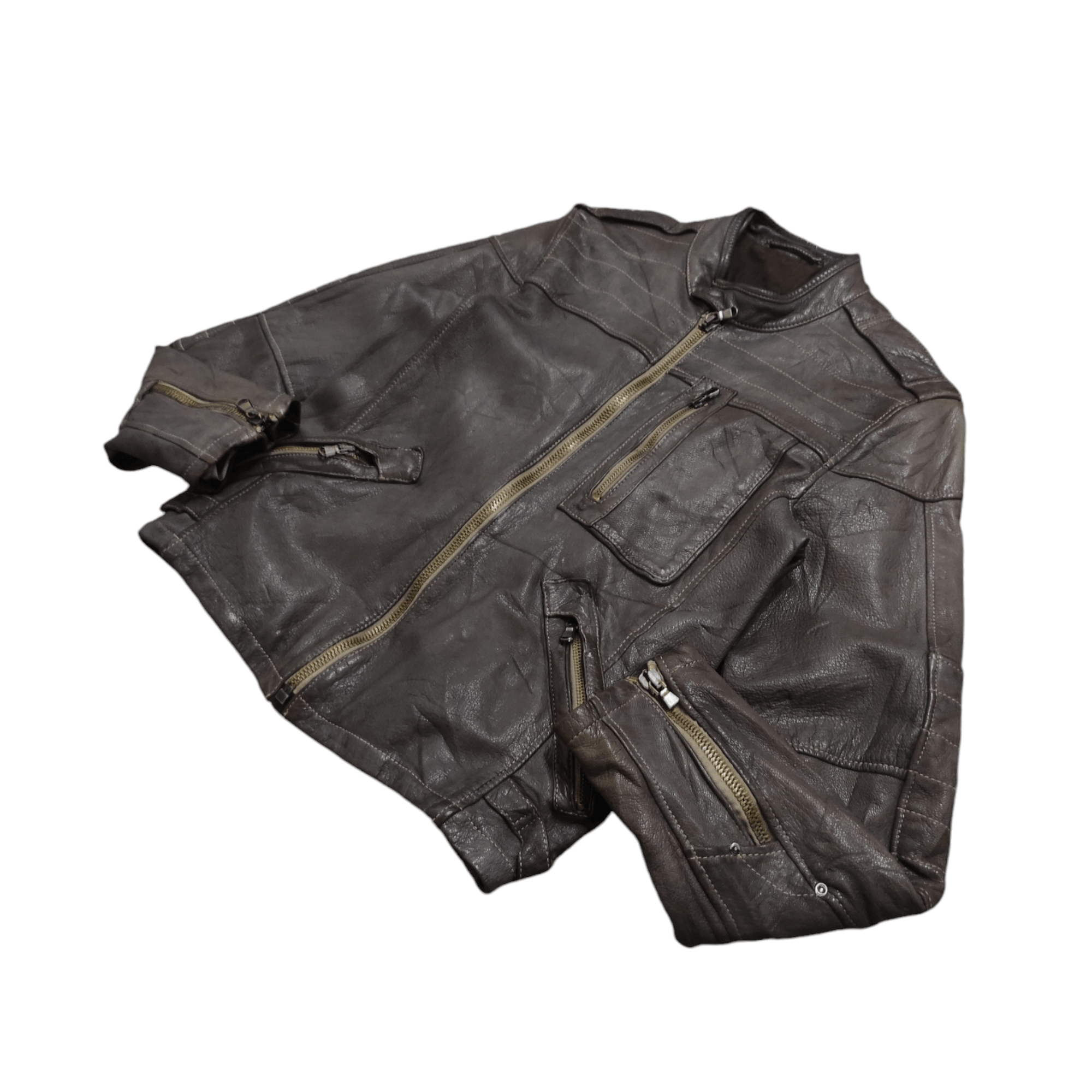 GAS × Japanese Brand Gas Jeans cafe racer leather jacket Size US M / EU 48-50 / 2 - 1 Thumbnail