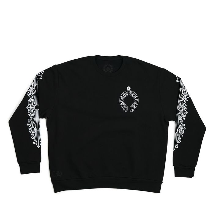 Chrome Hearts Chrome Hearts Horseshoe Crewneck Double Floral Sleeves ...