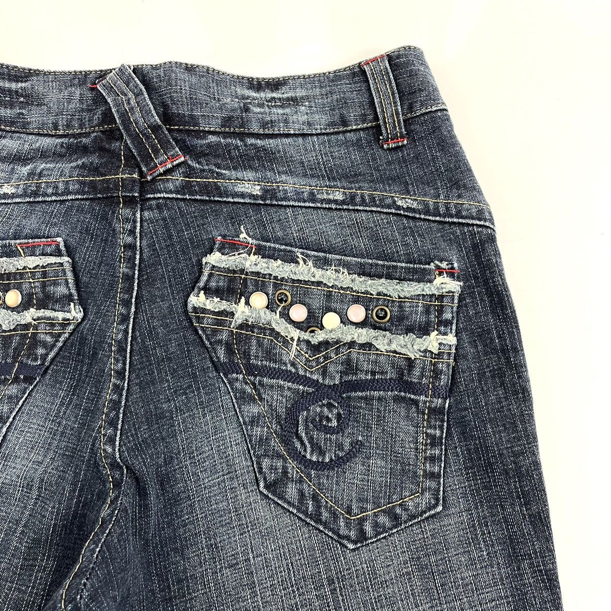 If Six Was Nine × Japanese Brand 2000s Oririn Faded Studded Bootcut Flared Jeans Size US 30 / EU 46 - 15 Thumbnail