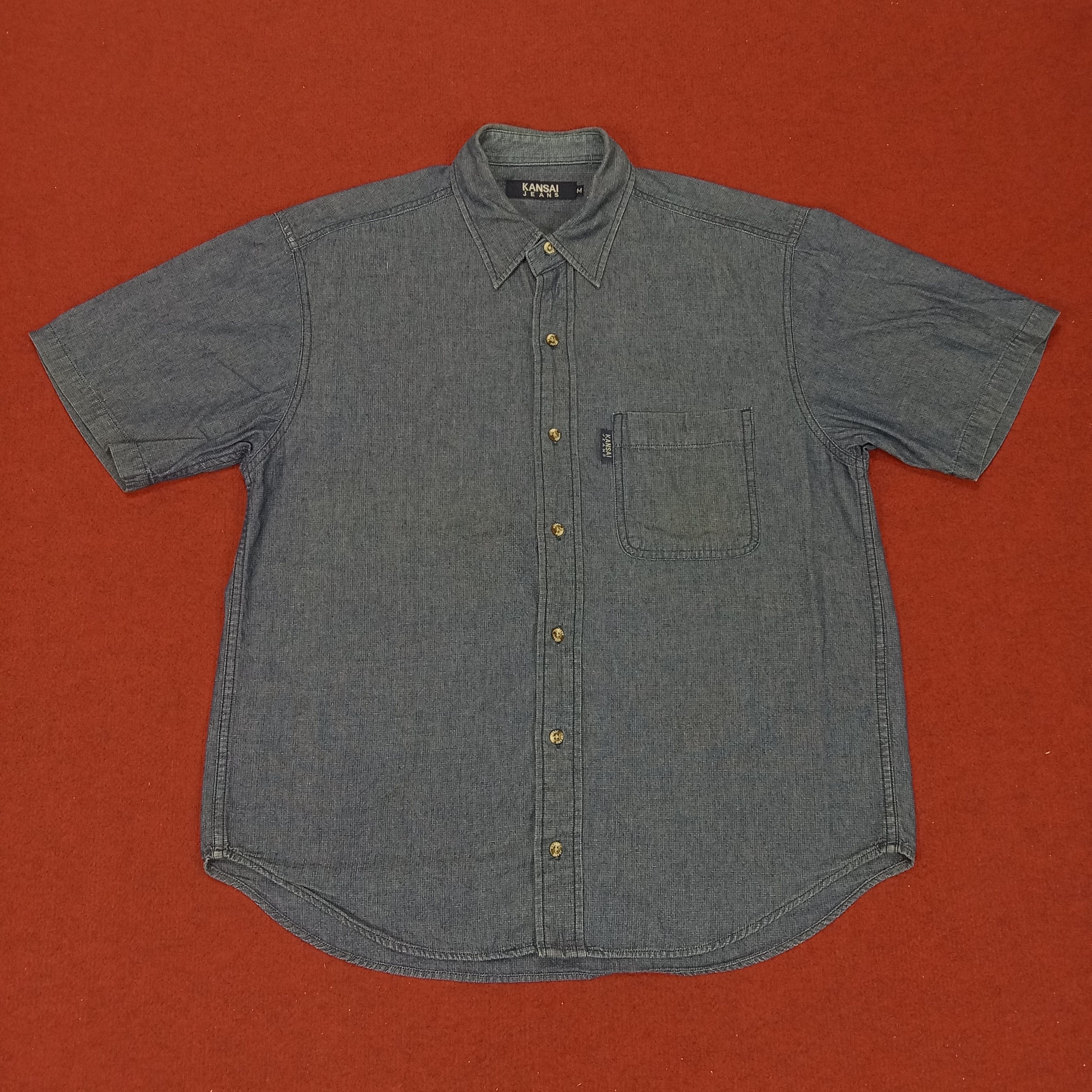 Japanese Brand × Kansai Yamamoto × Vintage Kansai Jeans Shirt Japanese Brand Casual Style Size US L / EU 52-54 / 3 - 1 Thumbnail
