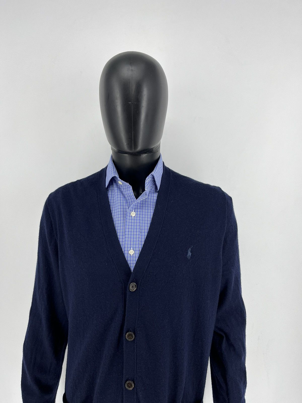 Polo Ralph Lauren × Ralph Lauren × Vintage Polo Ralph Lauren Cardigan With Embroidered Small Horse Navy Size US XXL / EU 58 / 5 - 8 Thumbnail