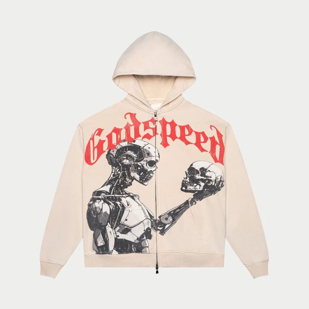 Godspeed Godspeed Mankind vs AI Zip Up Hoodie Bone New Size US S / EU 44-46 / 1 - 1 Thumbnail