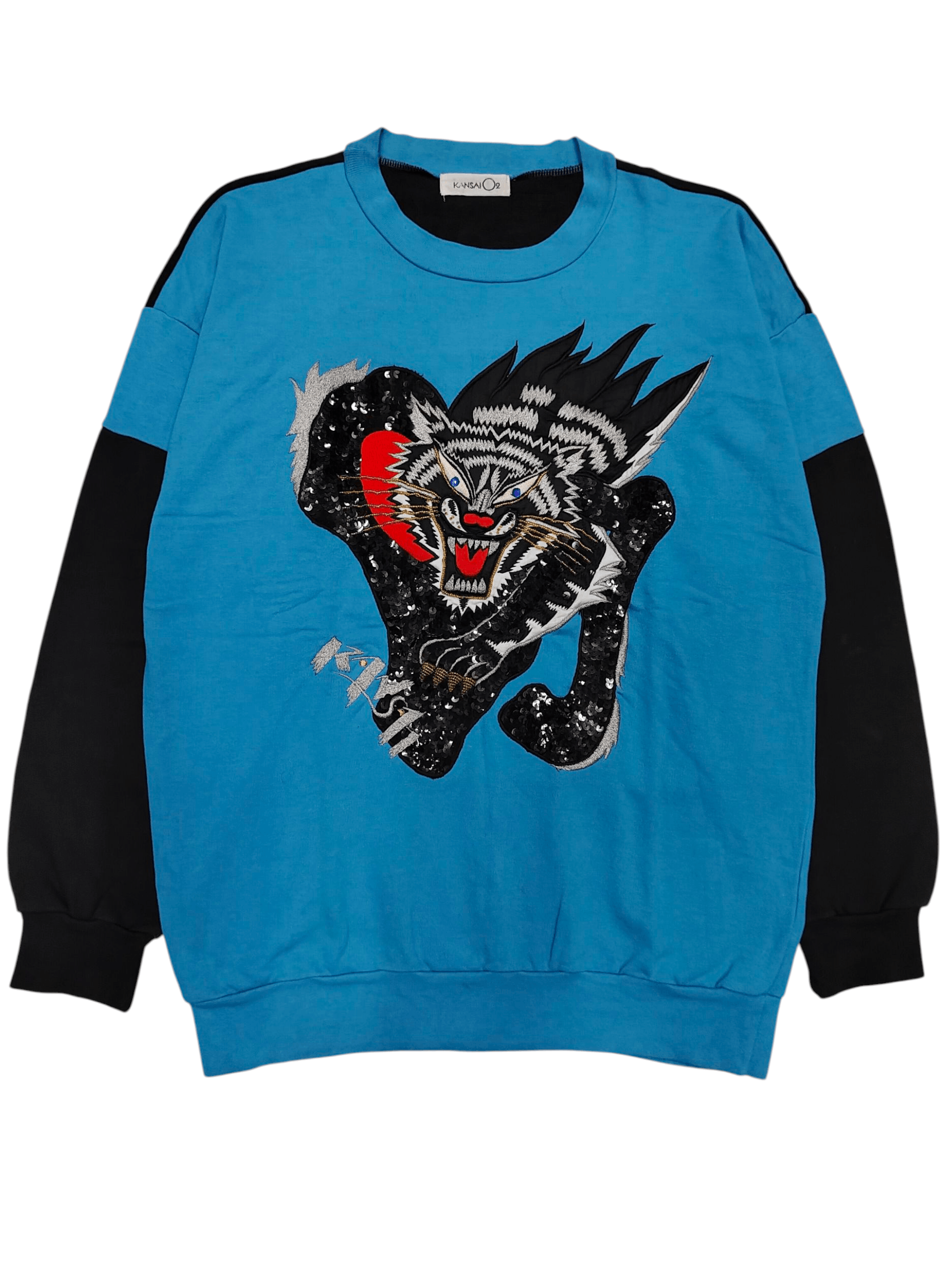 Kansai Yamamoto 80s Kansai O2- Archive Tiger Sequin Embroidery Crewneck Size US M / EU 48-50 / 2 - 2 Thumbnail