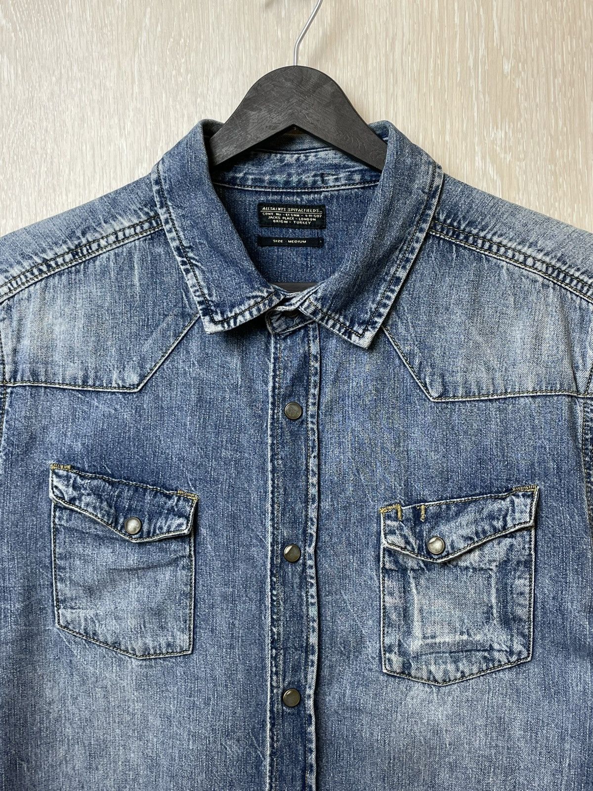 Allsaints × Vintage Allsaints Denim Shirt Western Style Size US M / EU 48-50 / 2 - 2 Thumbnail