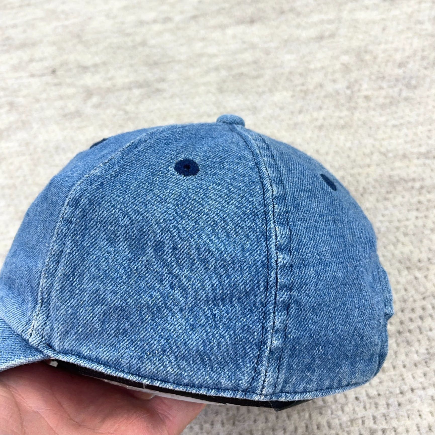 Disney VINTAGE Disney Winnie The Pooh Hat Womens Denim Baseball Cap Adjustble Blue 90s Logo Embroidered 100% Cotton Stretch Fit Adult Womens Size 42" / US 20 - 4 Thumbnail