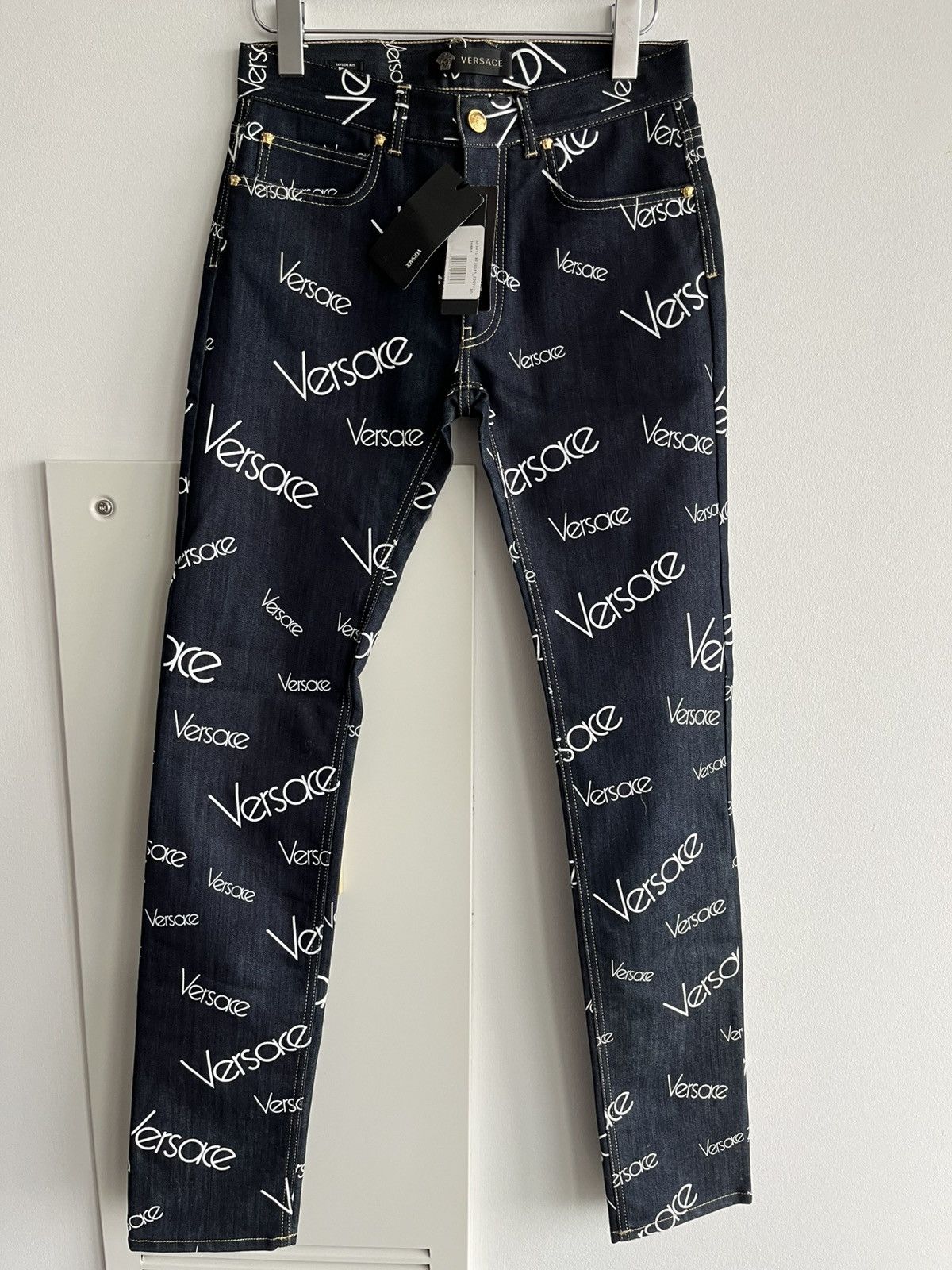 Versace Super Runway Versace Monogram Logo Denim Jeans Brand New Size US 29 - 12 Thumbnail