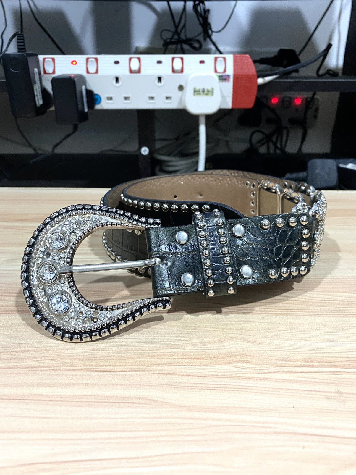 Japanese Brand Gothic Punk Studded Silver Belt Inspired BB SIMON Size ONE SIZE - 2 Thumbnail