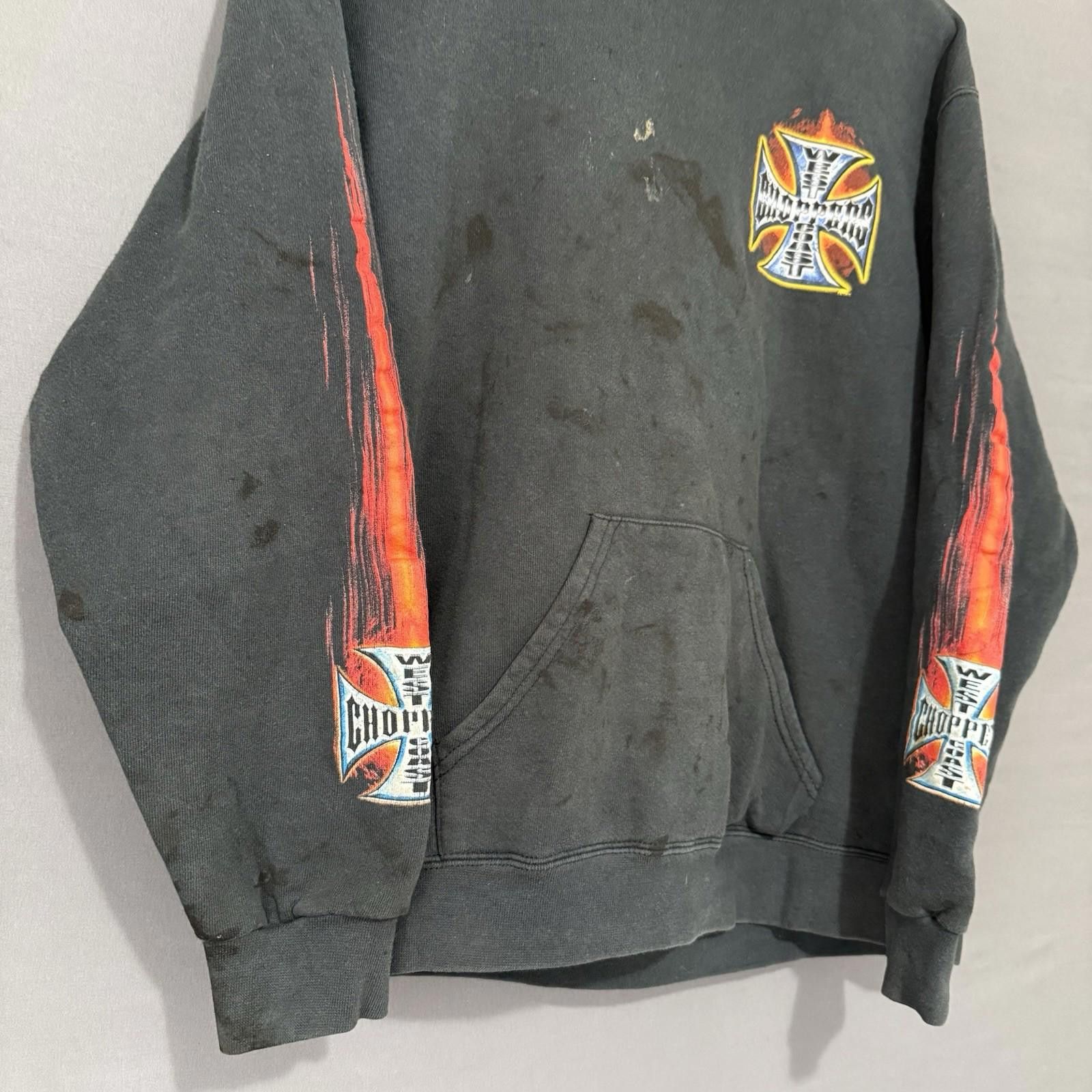 Lee Vintage West Choppers Flame Cross Hoodie M Lee Men’s Size US 32 / EU 48 - 10 Thumbnail