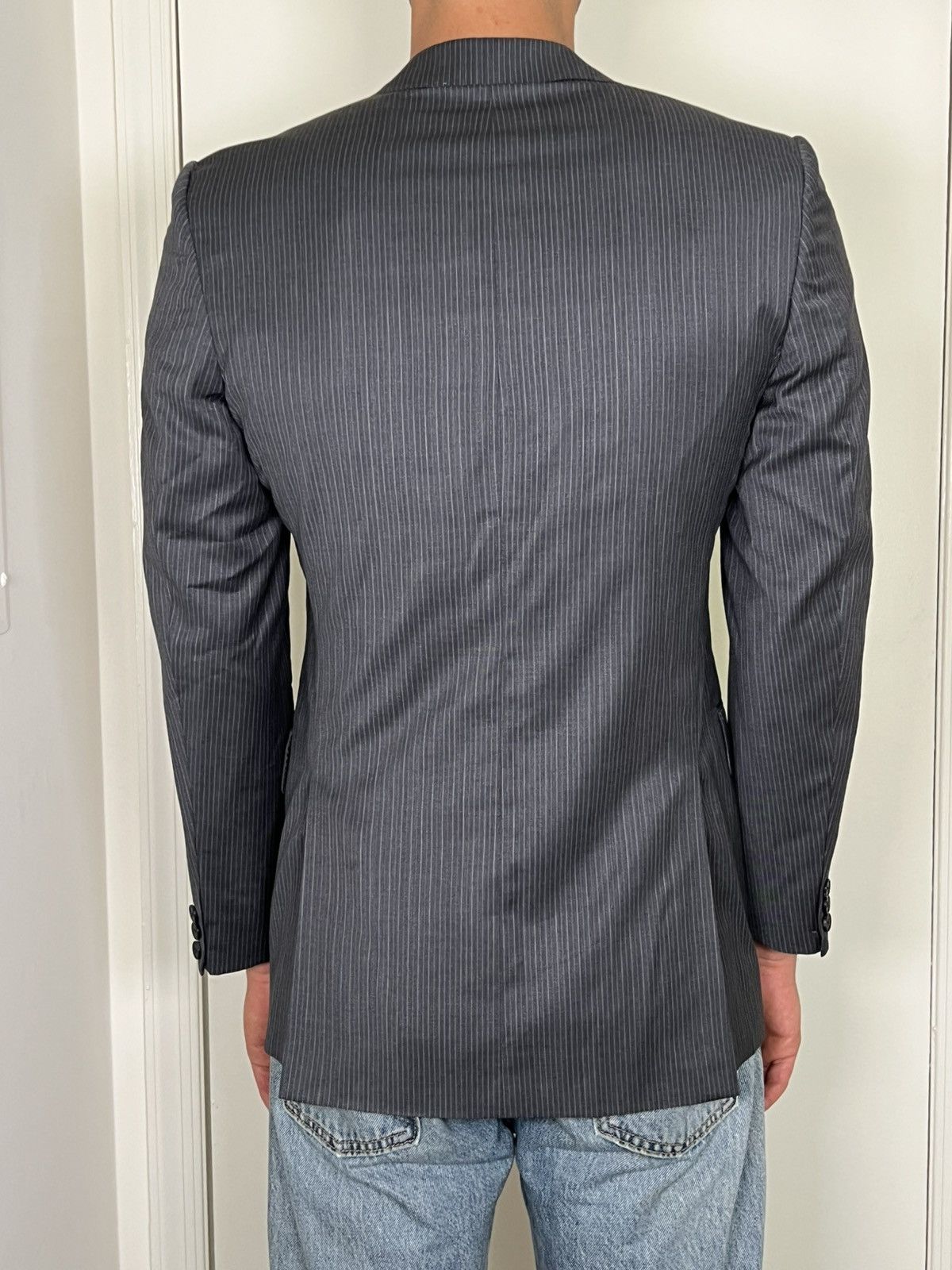 Ermenegildo Zegna Grey Striped Vintage Ermenegildo Zegna Blazer Size 38R - 4 Thumbnail