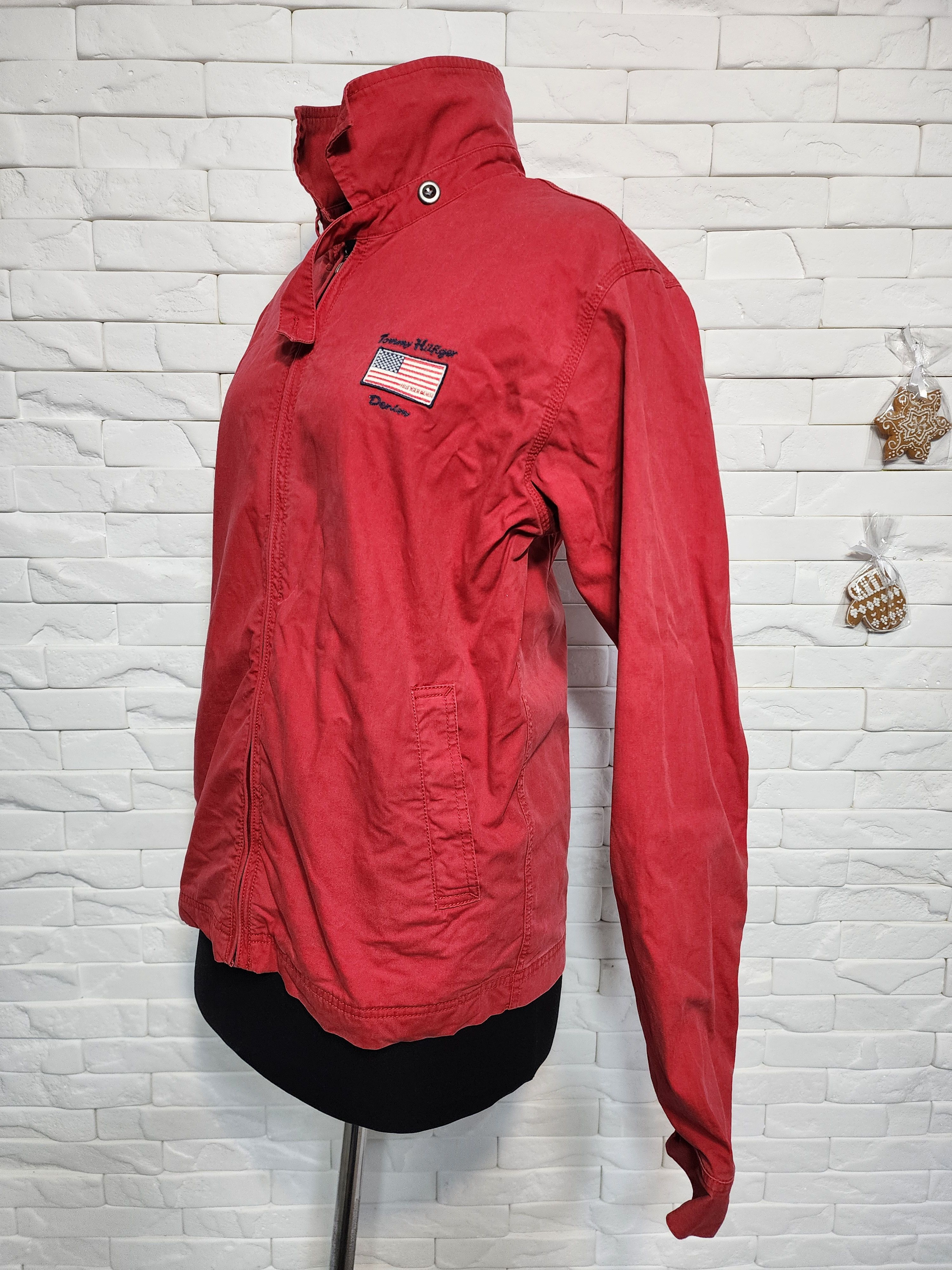 Tommy Hilfiger Red Denim Men's Jacket: Zippered Front. Size US M / EU 48-50 / 2 - 2 Thumbnail