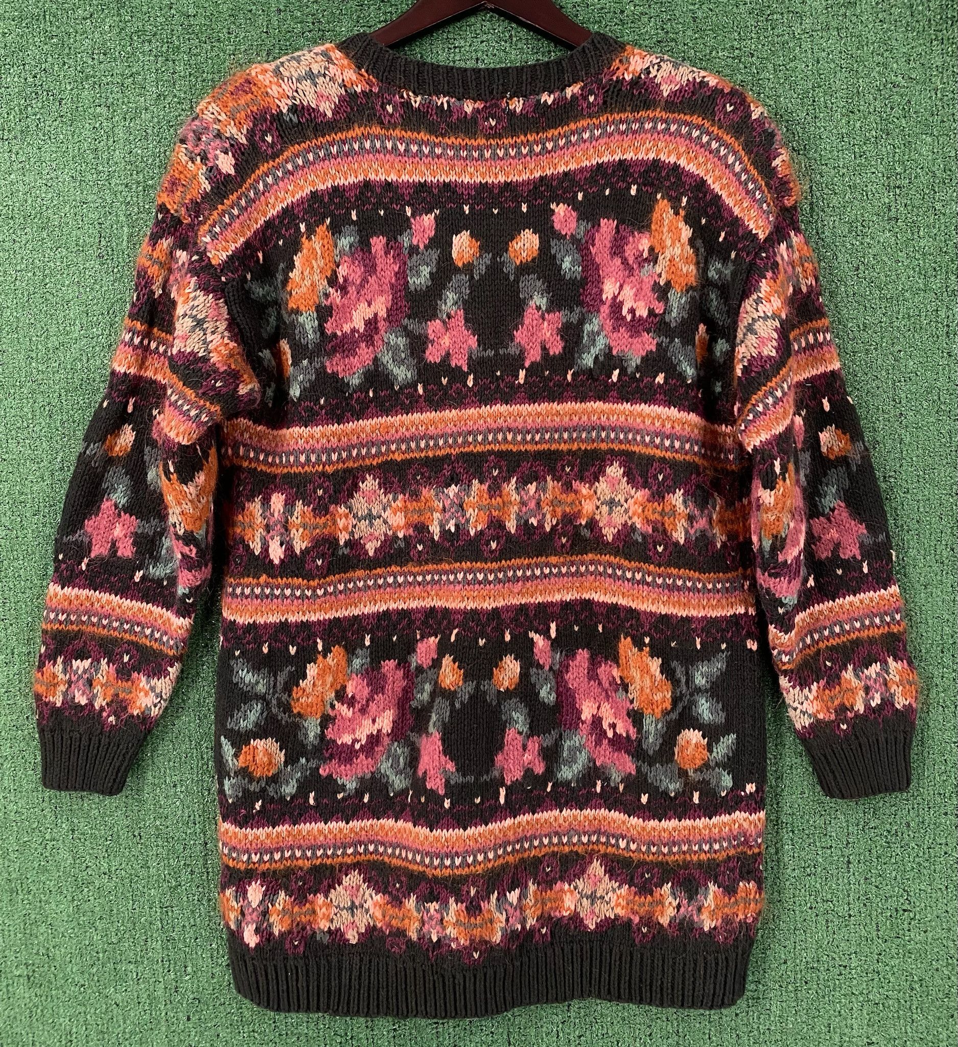 Vintage Y2K Floral Fair Isle Patterned Cardigan Sweater Medium Size M / US 6-8 / IT 42-44 - 4 Thumbnail