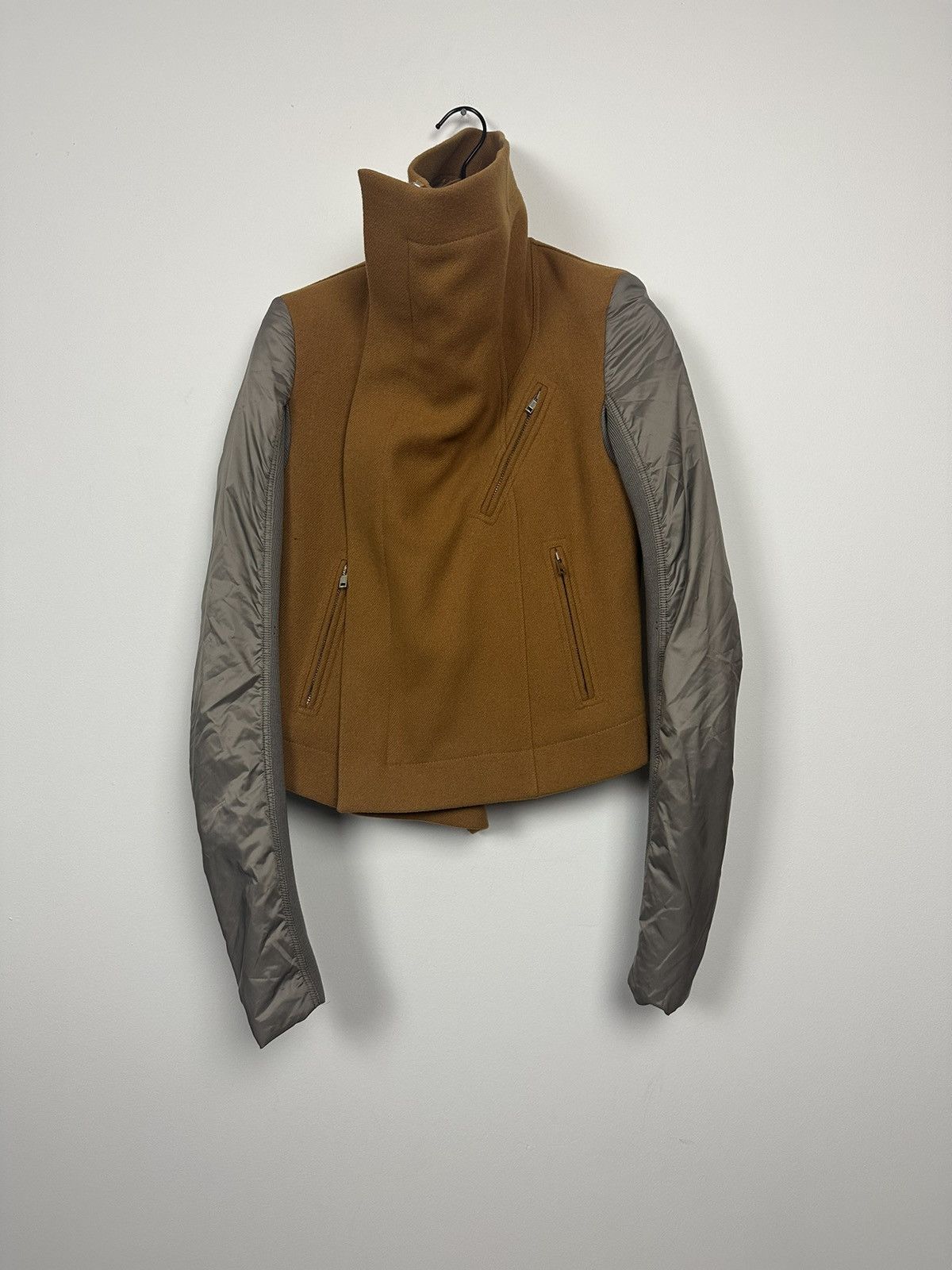 Rick Owens FW17 ‘GLITTER’ Wool Puffed Sleeve Biker Jacket Size US S / EU 44-46 / 1 - 1 Thumbnail