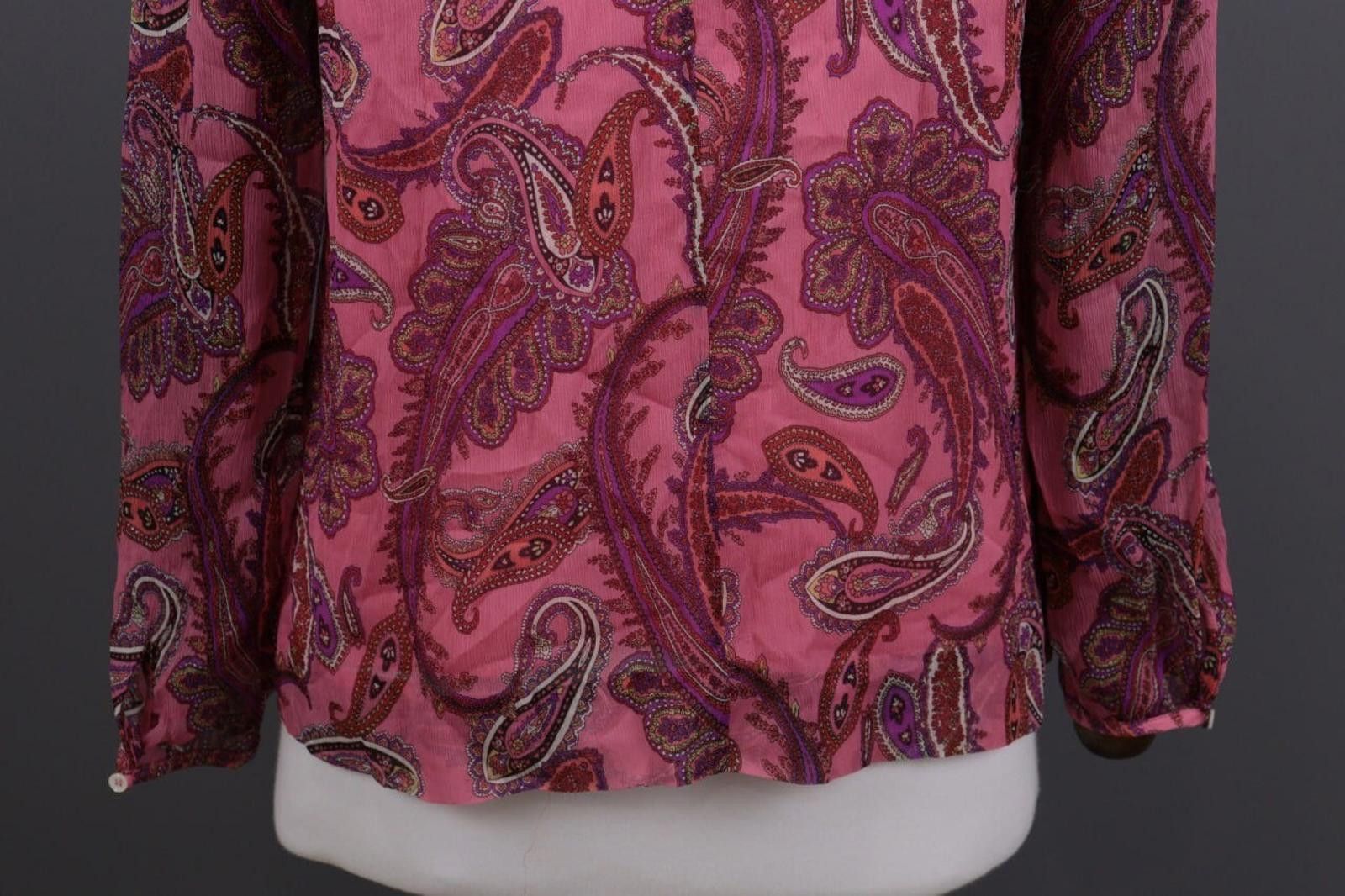 J.Crew J.Crew Pink Silk Paisley Drawstring Blouse Shirt Size 6 / S Size S / US 4 / IT 40 - 12 Thumbnail