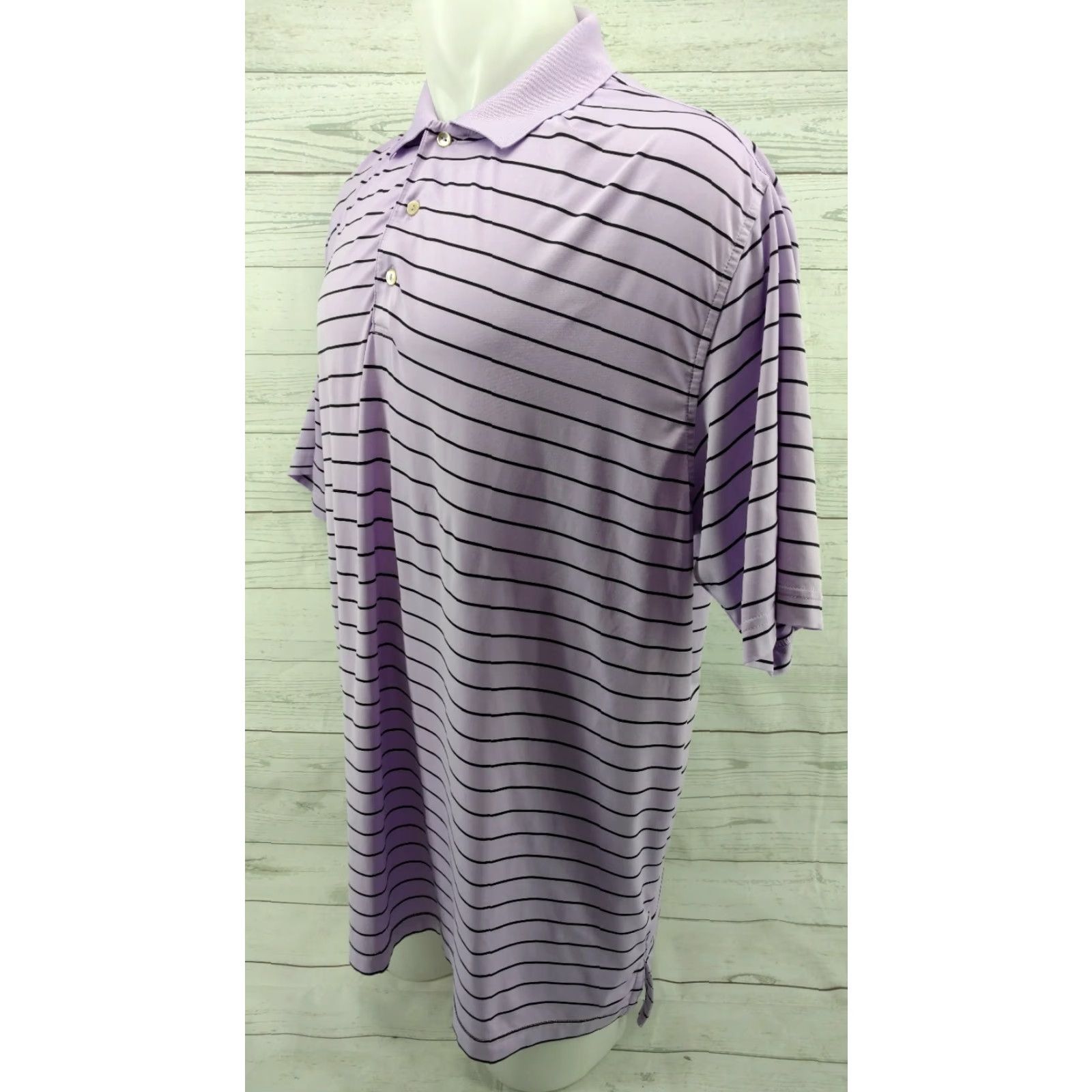 Peter Millar Peter Millar Summer Comfort Striped Polo Shirt Purple Golf XL Mens Polo Shirt Striped Purple Golf 90s Size US XL / EU 56 / 4 - 2 Thumbnail
