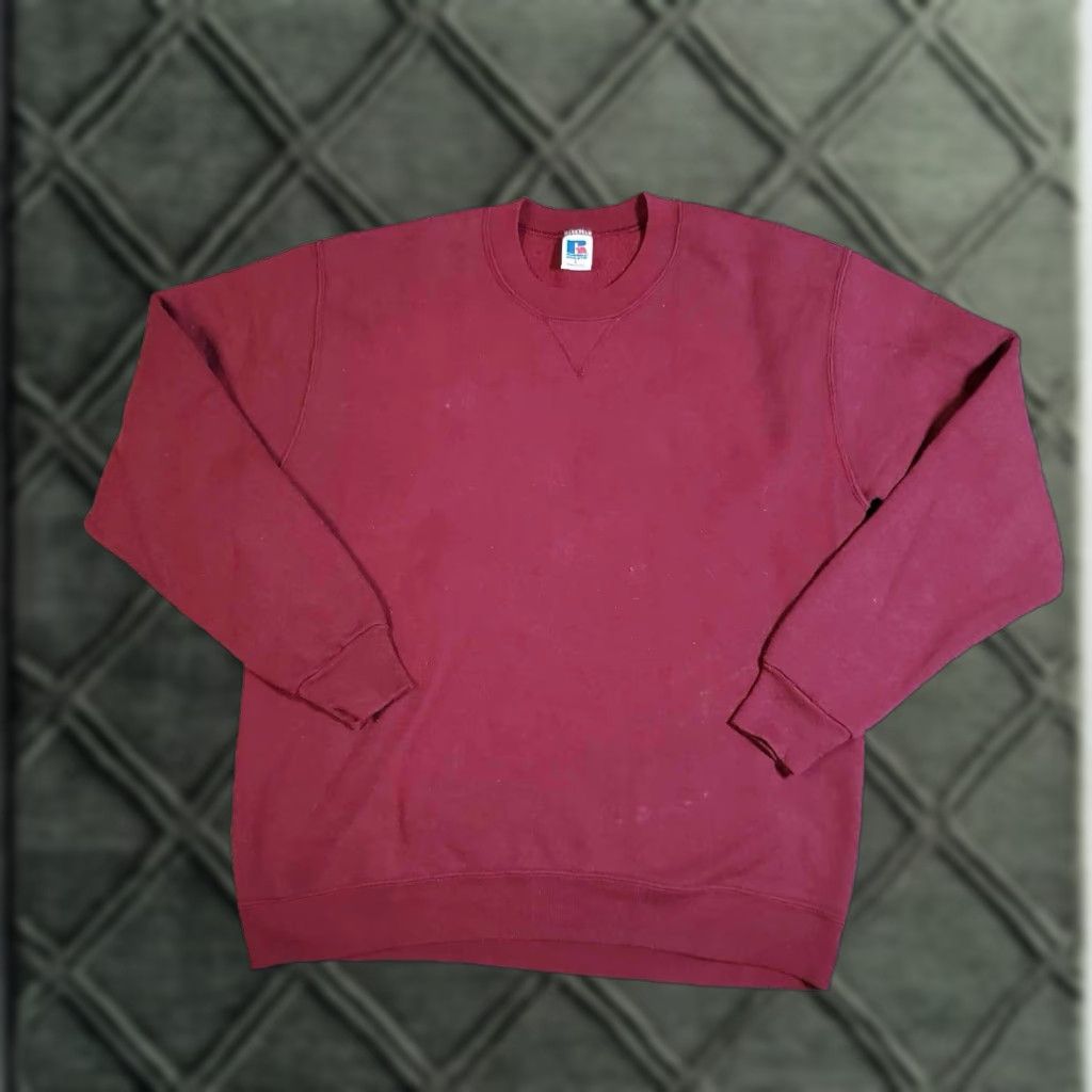 Russell Athletic VINTAGE Russell Athletic Sweatshirt Mens Large Red Cotton Blend Polyester Fleece Crew Neck Long Sleeve Logo 90s Retro USA Sweatshirt Mens Size US L / EU 52-54 / 3 - 1 Thumbnail