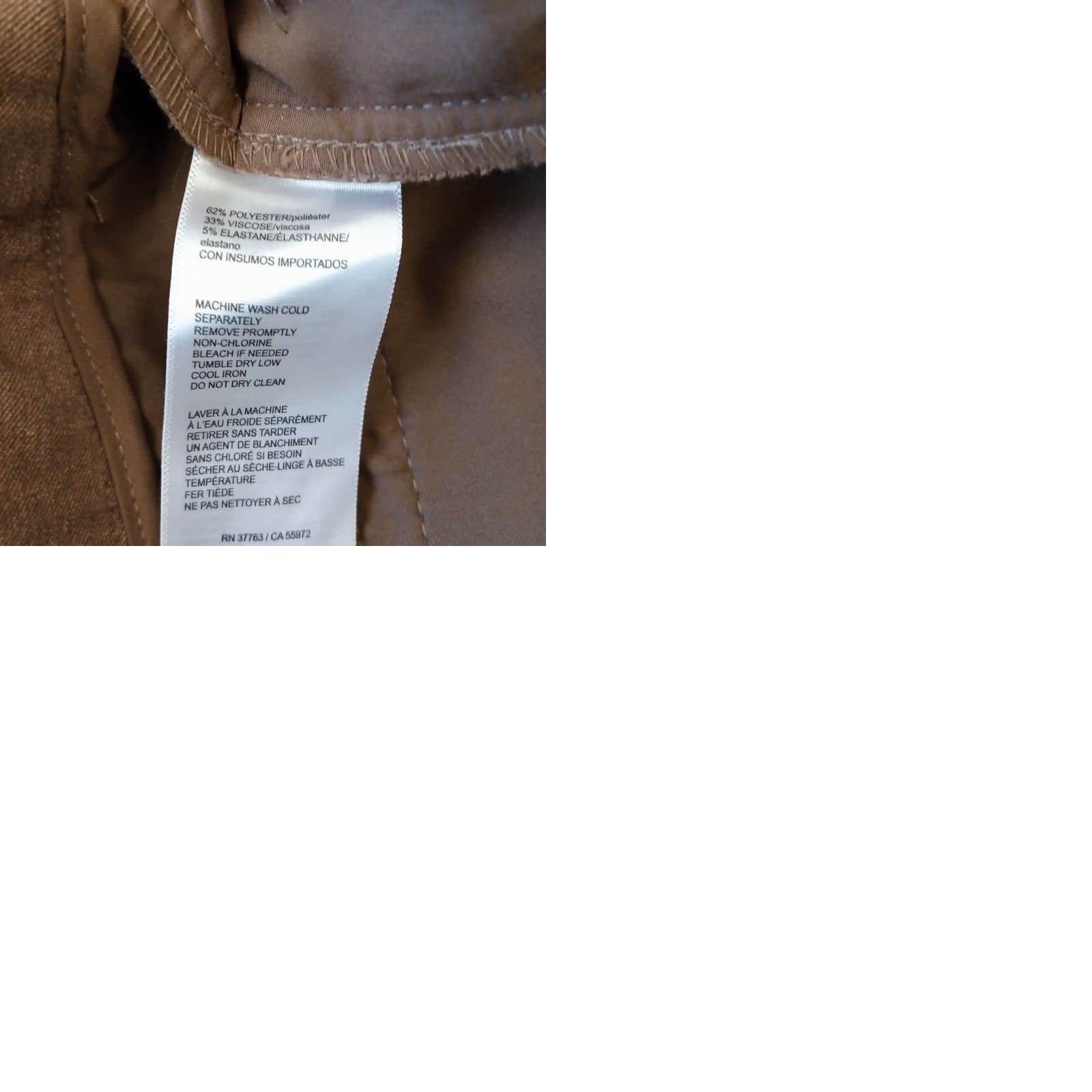 Vintage Rafaella Dress Pants Womens 12 Brown High Rise 34x29 Straight Leg Inseam 29 Altered Hem Dressy Formal Start-Textiles Size 34" / US 12 / IT 48 - 9 Thumbnail