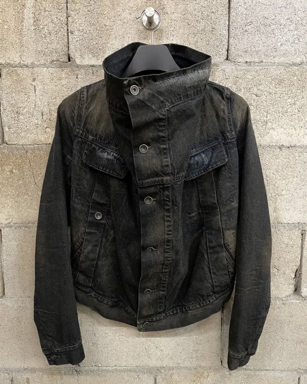 Rick Owens Drkshdw Rick Owens DRKSHDW High Neck Denim Jacket Size US XS / EU 42 / 0 - 1 Thumbnail