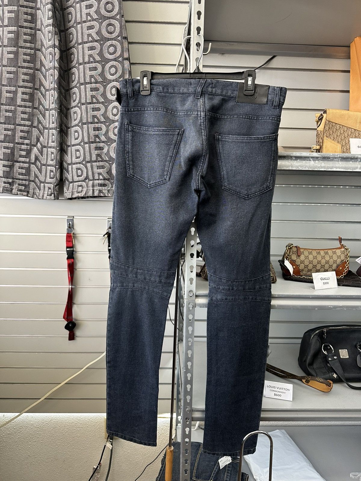 Pierre Balmain PIERRE BALMAIN BIKER MOTO MOTORCYCLE DENIM JEANS BLUE 33 Size US 33 - 4 Thumbnail