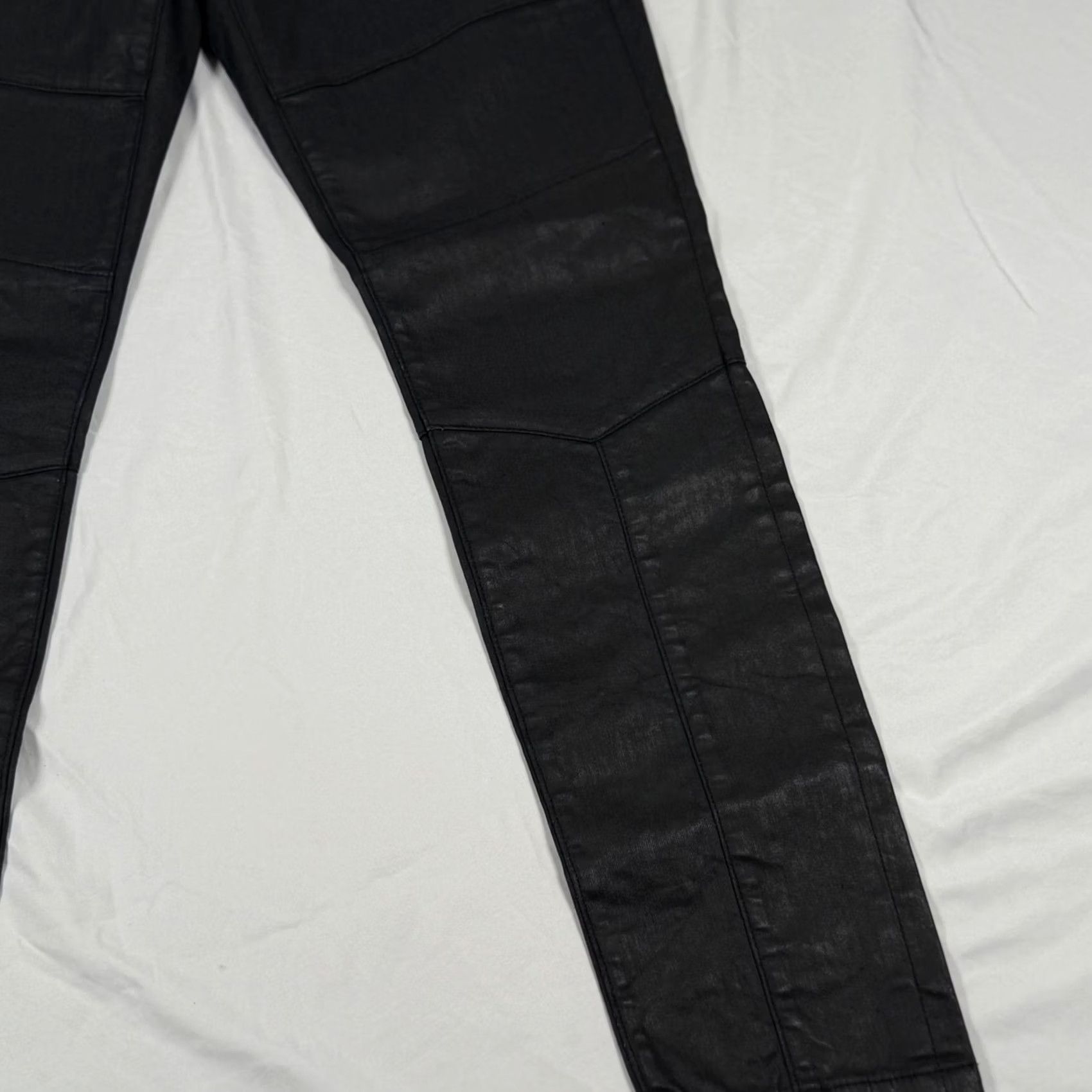 Denime Rich & Skinny Jeans 30 Black Coated Skinny Moto Stretch Denim Biker Goth USA Womens Size 30" / US 8 / IT 44 - 5 Thumbnail