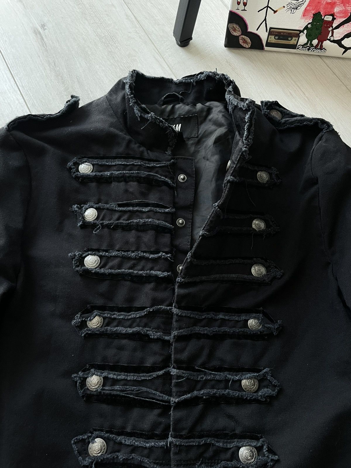 Japanese Brand Avant Garde 00’s Napoleon Blazer Jacket Y2K Dark Blue RARE Size M / US 6-8 / IT 42-44 - 5 Thumbnail