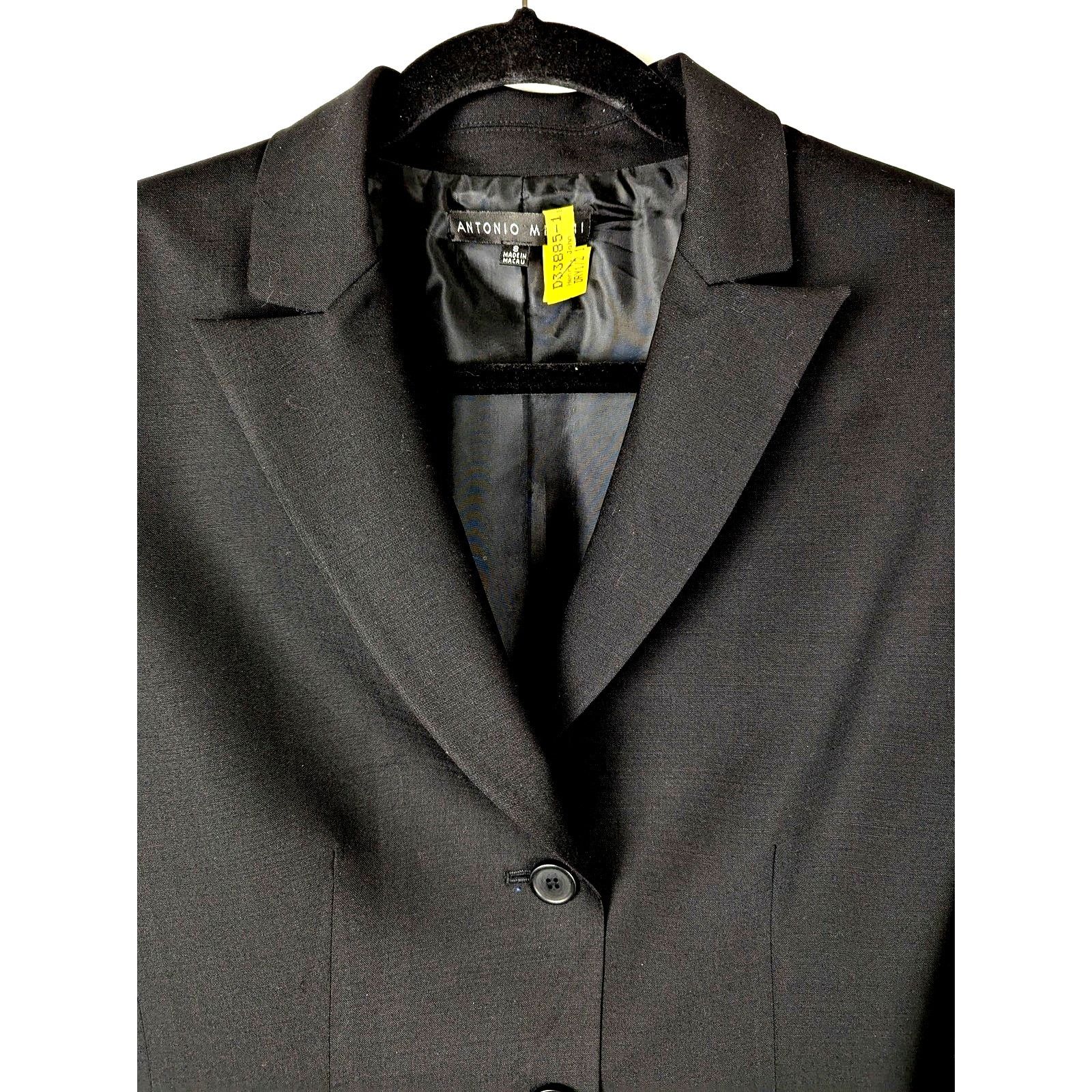 Other Antonio Melani Wmns Sz 8 Black Blazer Virgin wool EUC Size M / US 6-8 / IT 42-44 - 2 Thumbnail